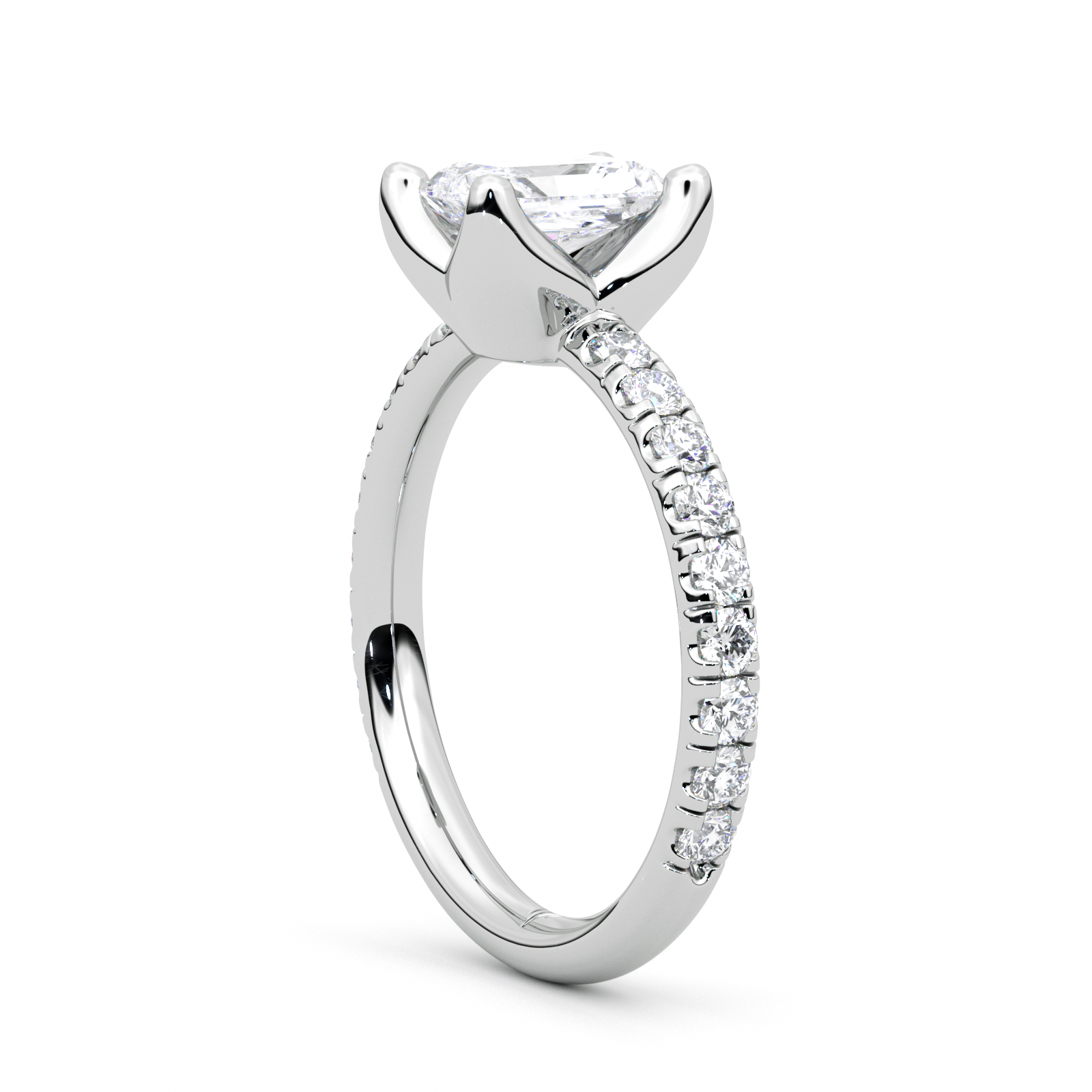 Diamond Ring 1.01 CT Radiant Shape - Solid Gold