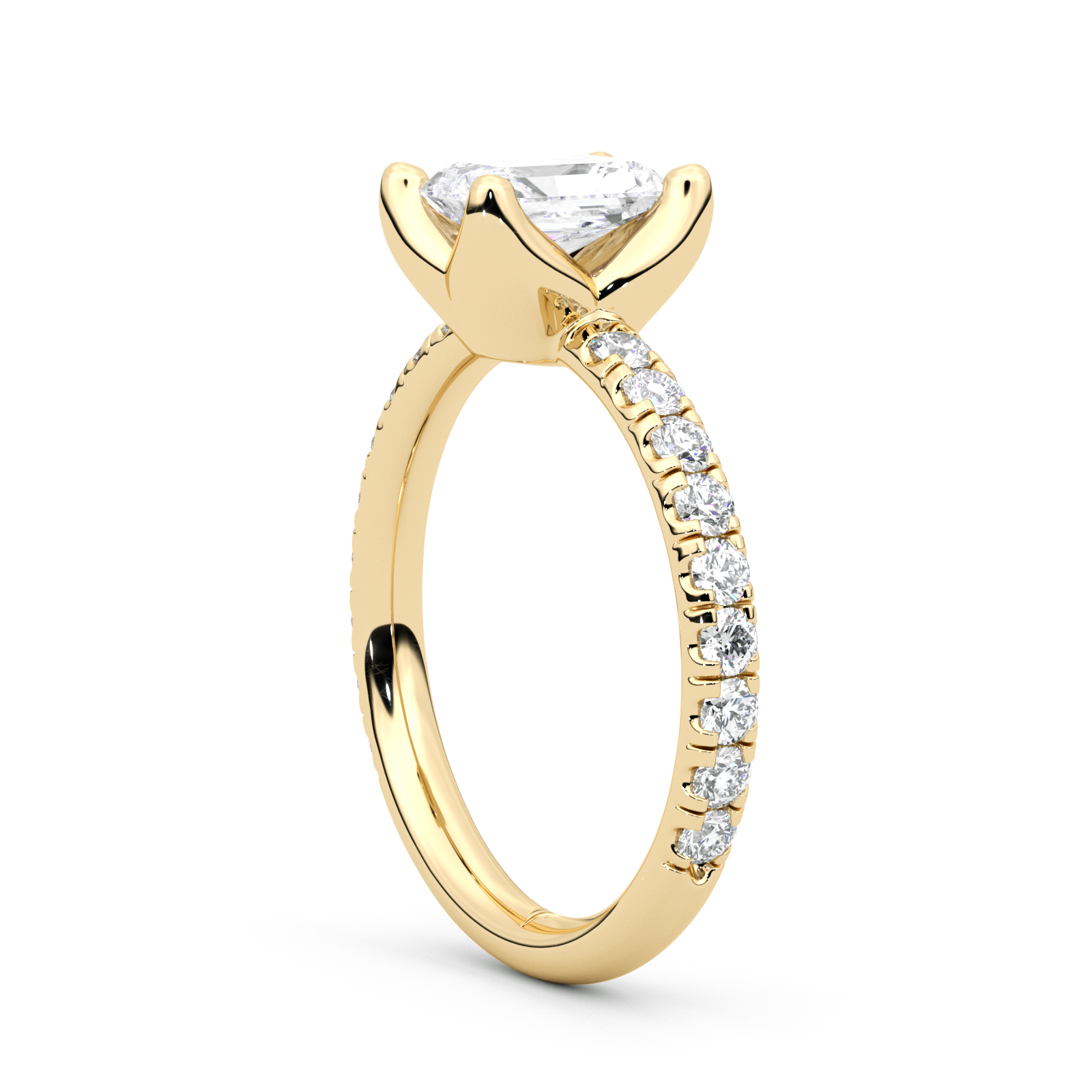 Diamond Ring 1.01 CT Radiant Shape - Solid Gold