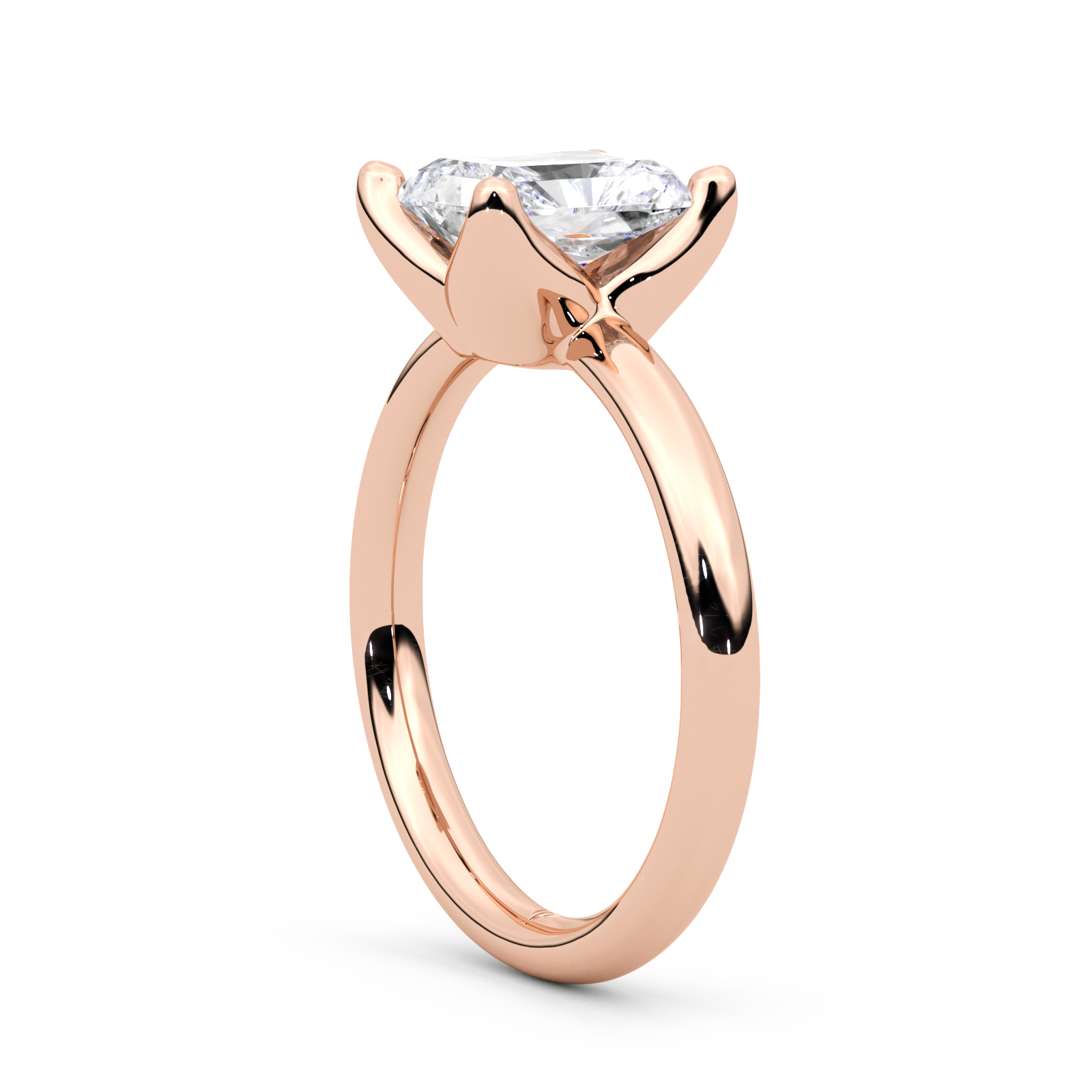 Diamond Ring 1.5 CT Radiant Shape - Solid Gold