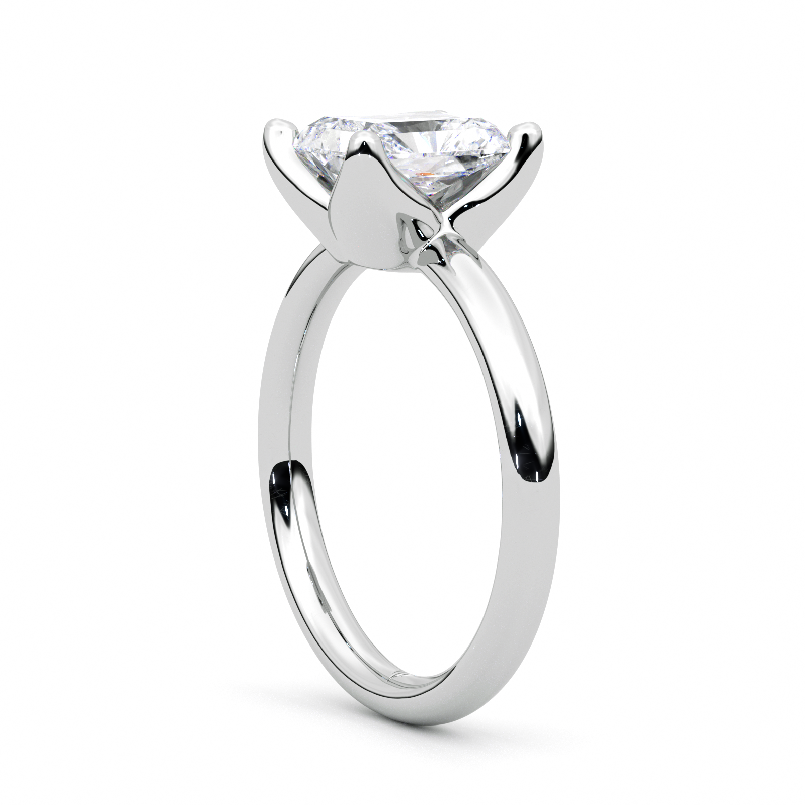 Diamond Ring 1.5 CT Radiant Shape - Solid Gold