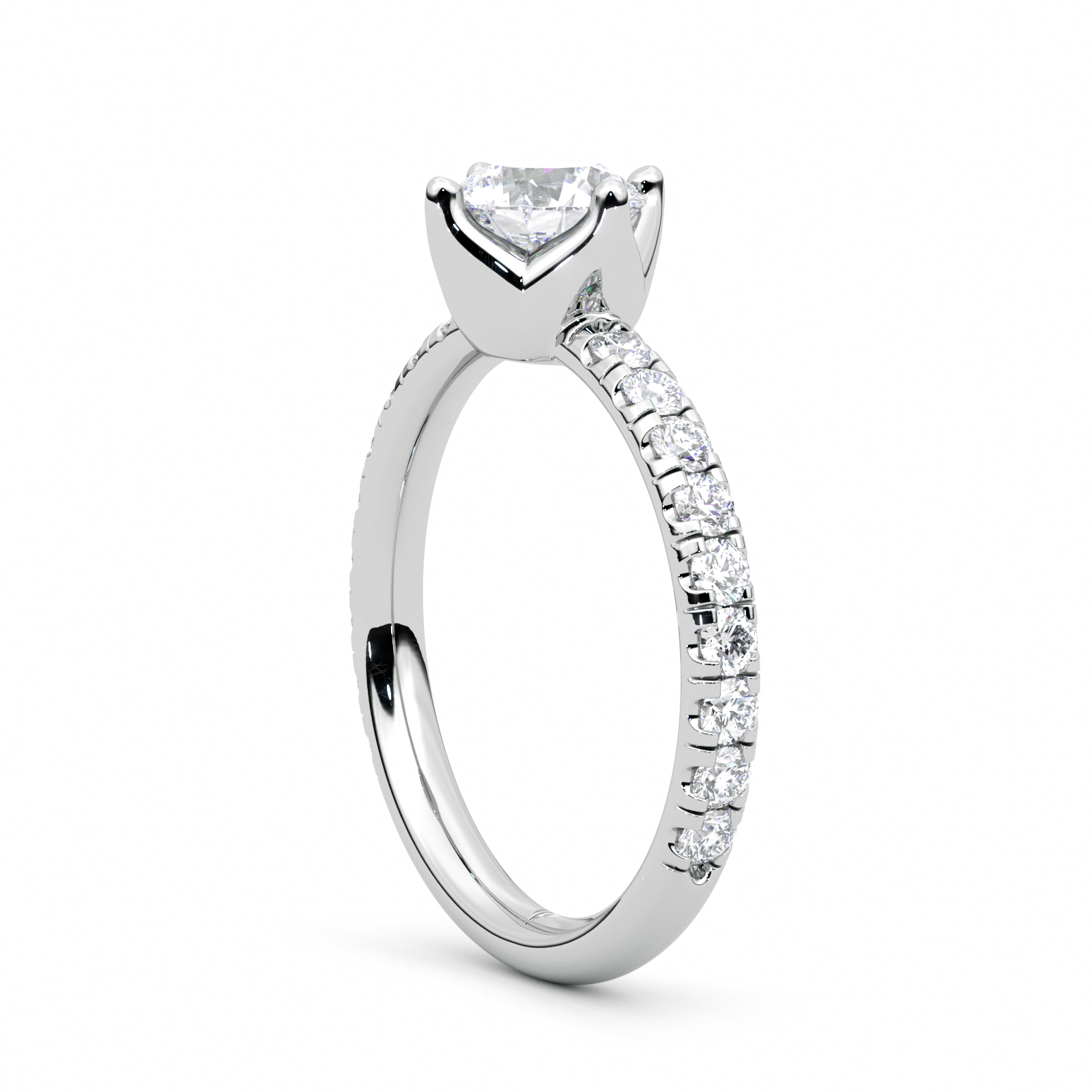 Diamond Ring 1.09 CT Round Shape - Solid Gold