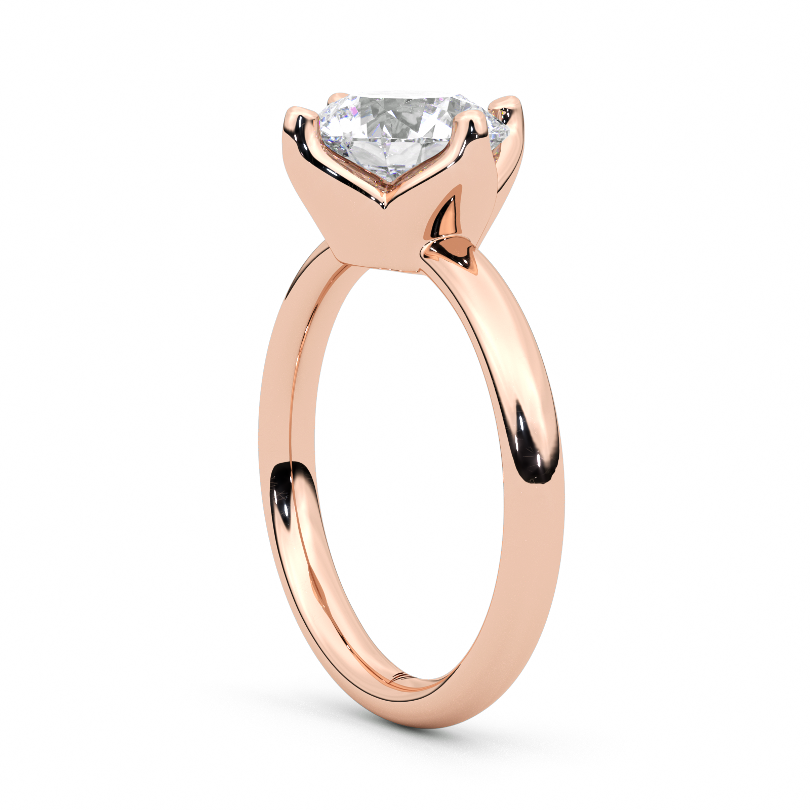 Diamond Ring 4 CT Round Shape - Solid Gold