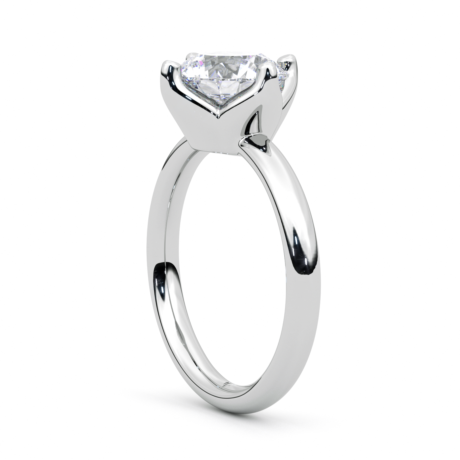 Diamond Ring 4 CT Round Shape - Solid Gold