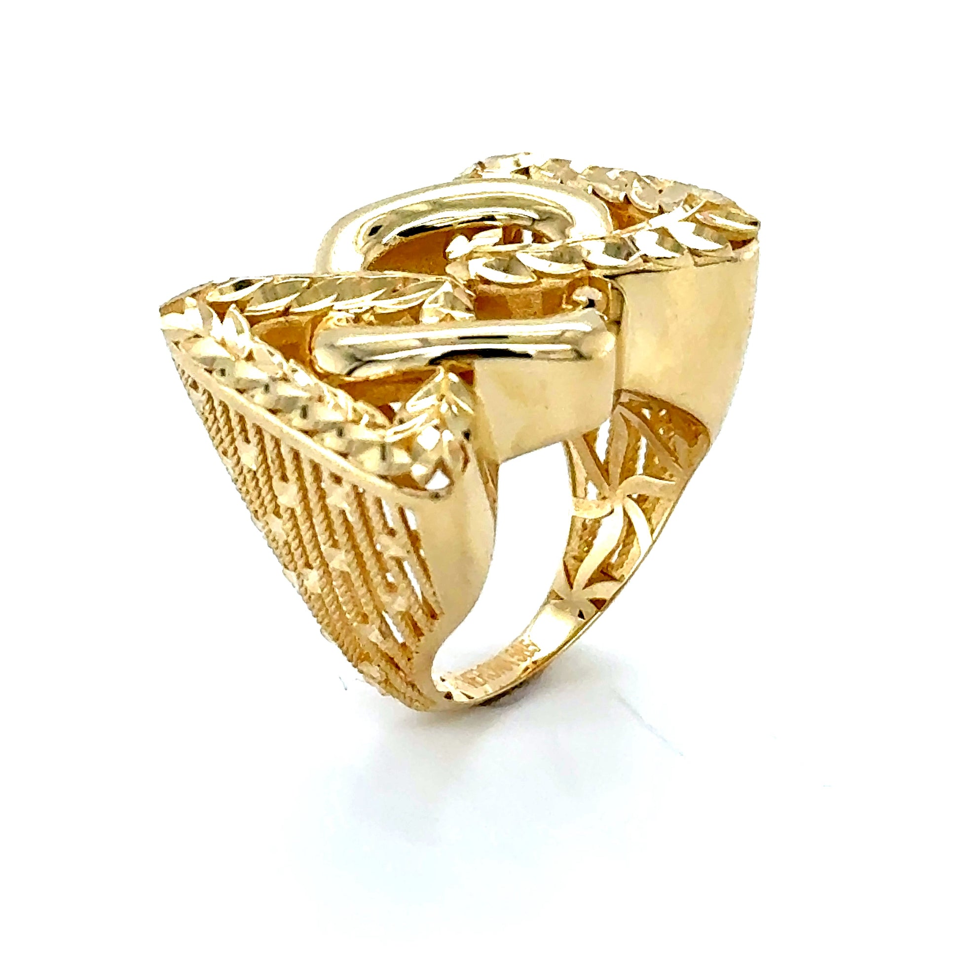 14K Yellow Gold Rombo Ring