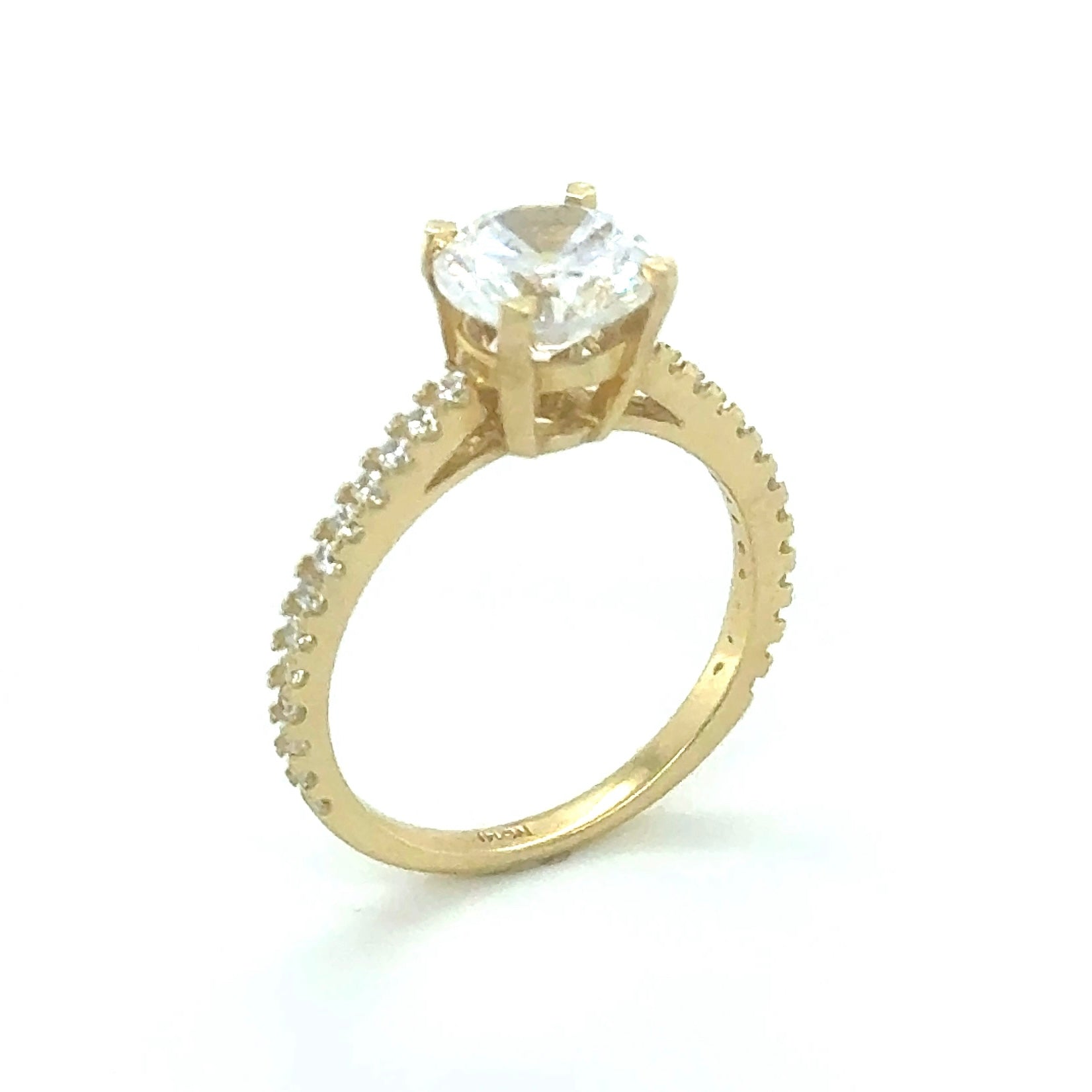 14K Gold Solitare Round ring