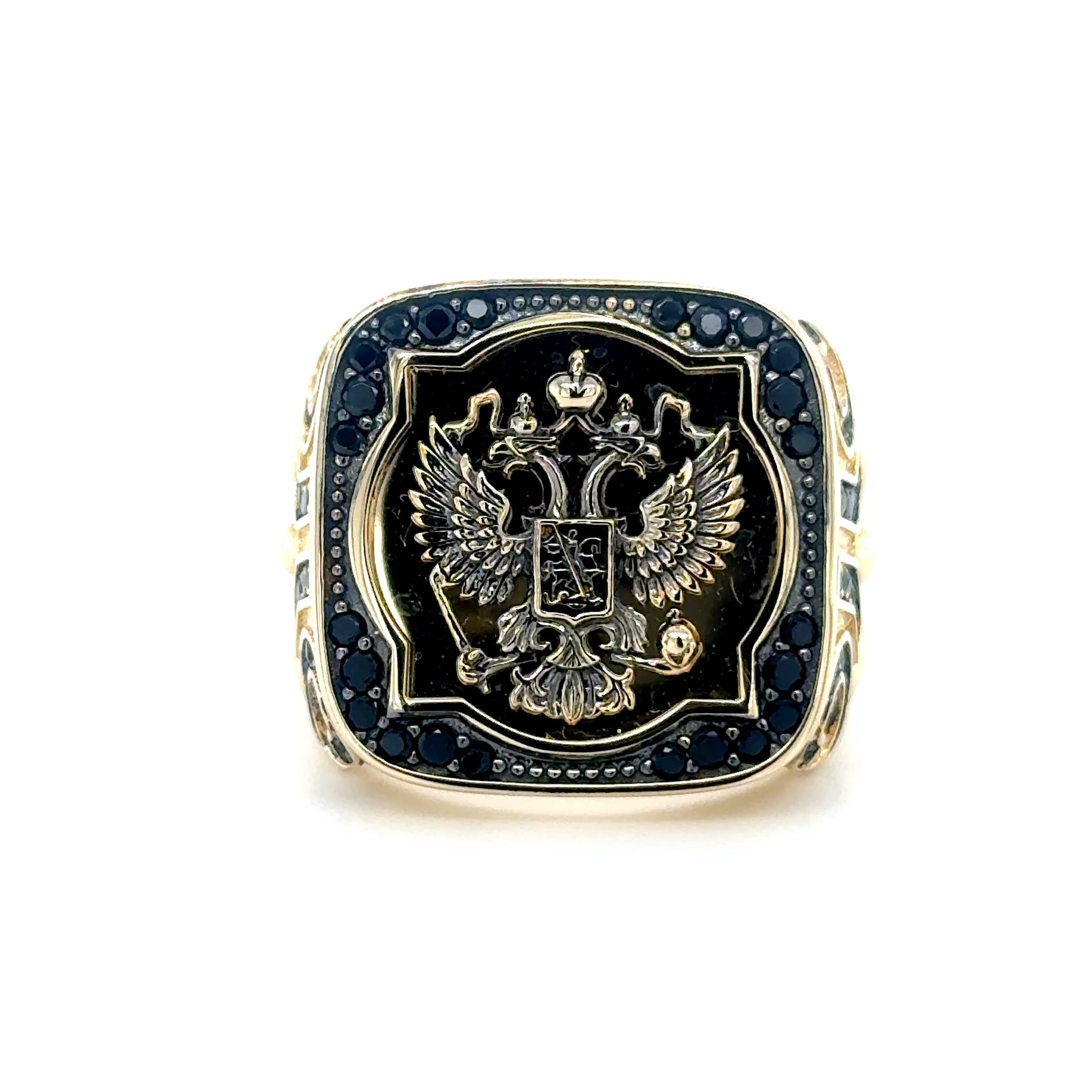 14K Solid Gold Double Eagle Ring