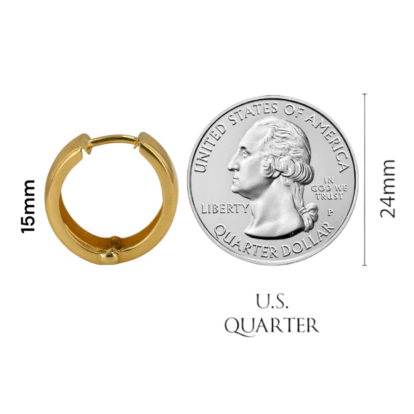 14K Gold Texture Hoops