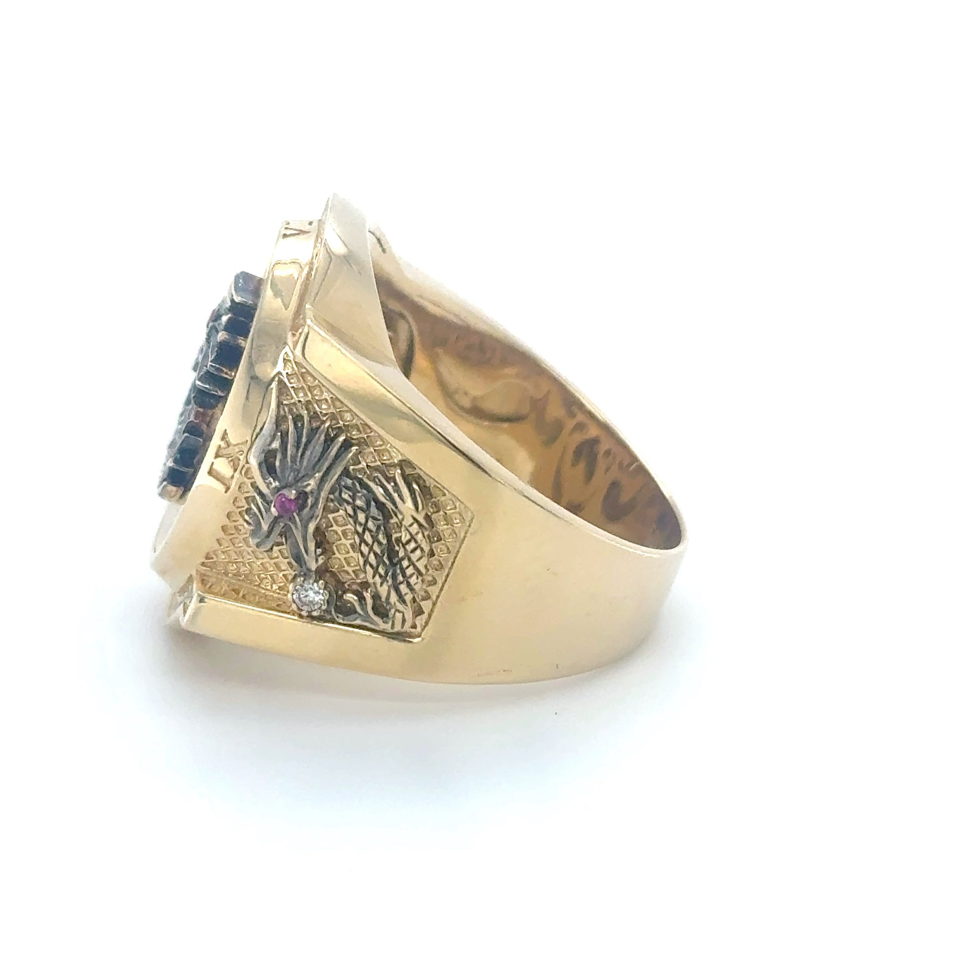 14K Solid Gold Ring Dragon