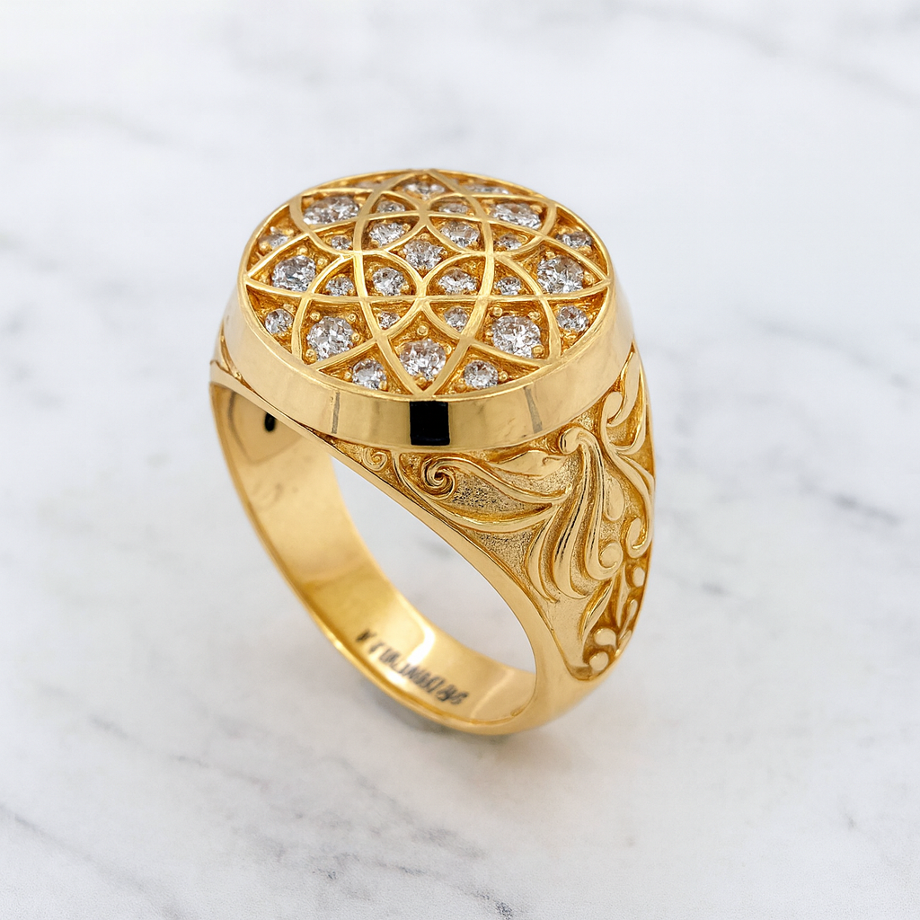 Solid Gold Rosetta Ring Small