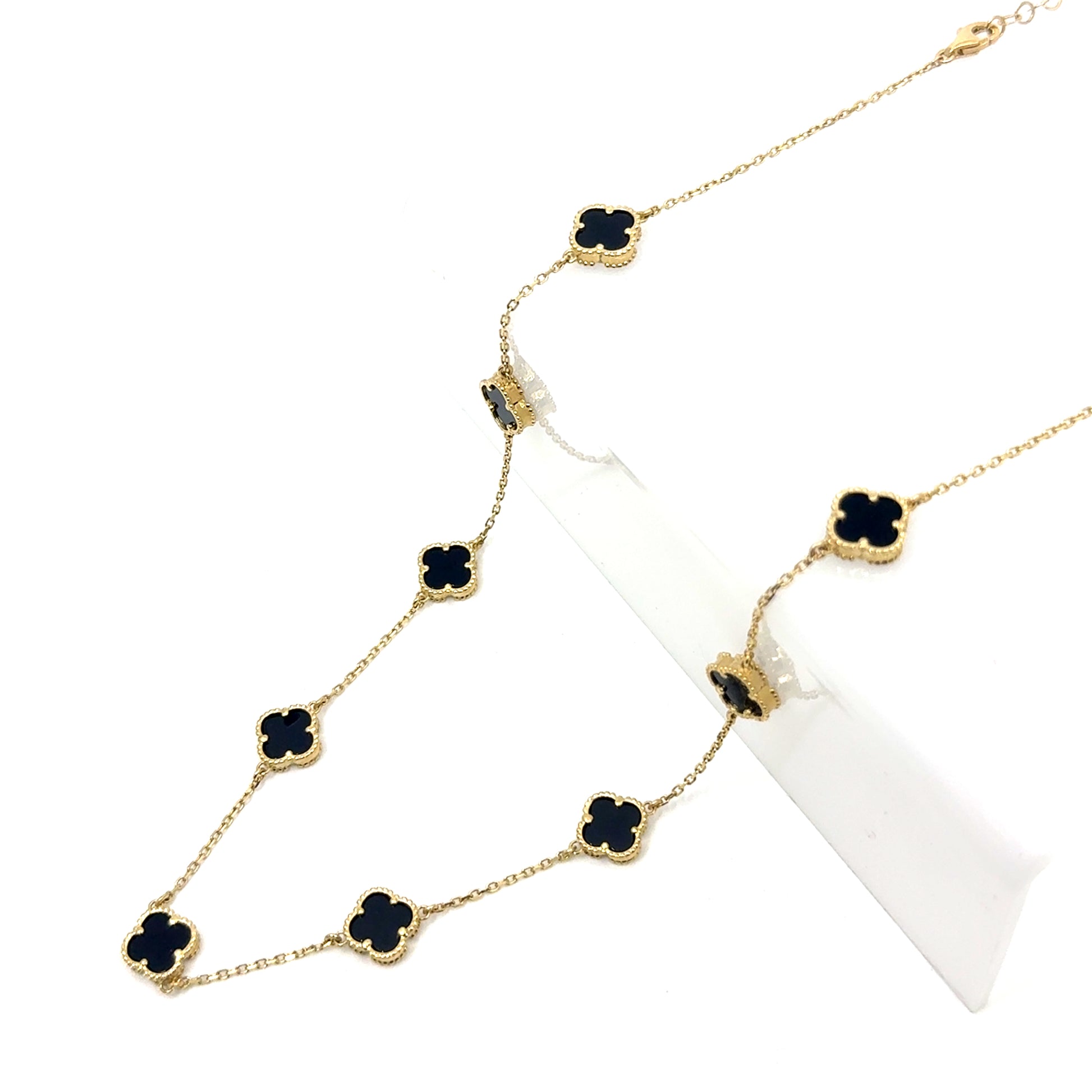 14K Solid Gold Clover Small Necklace