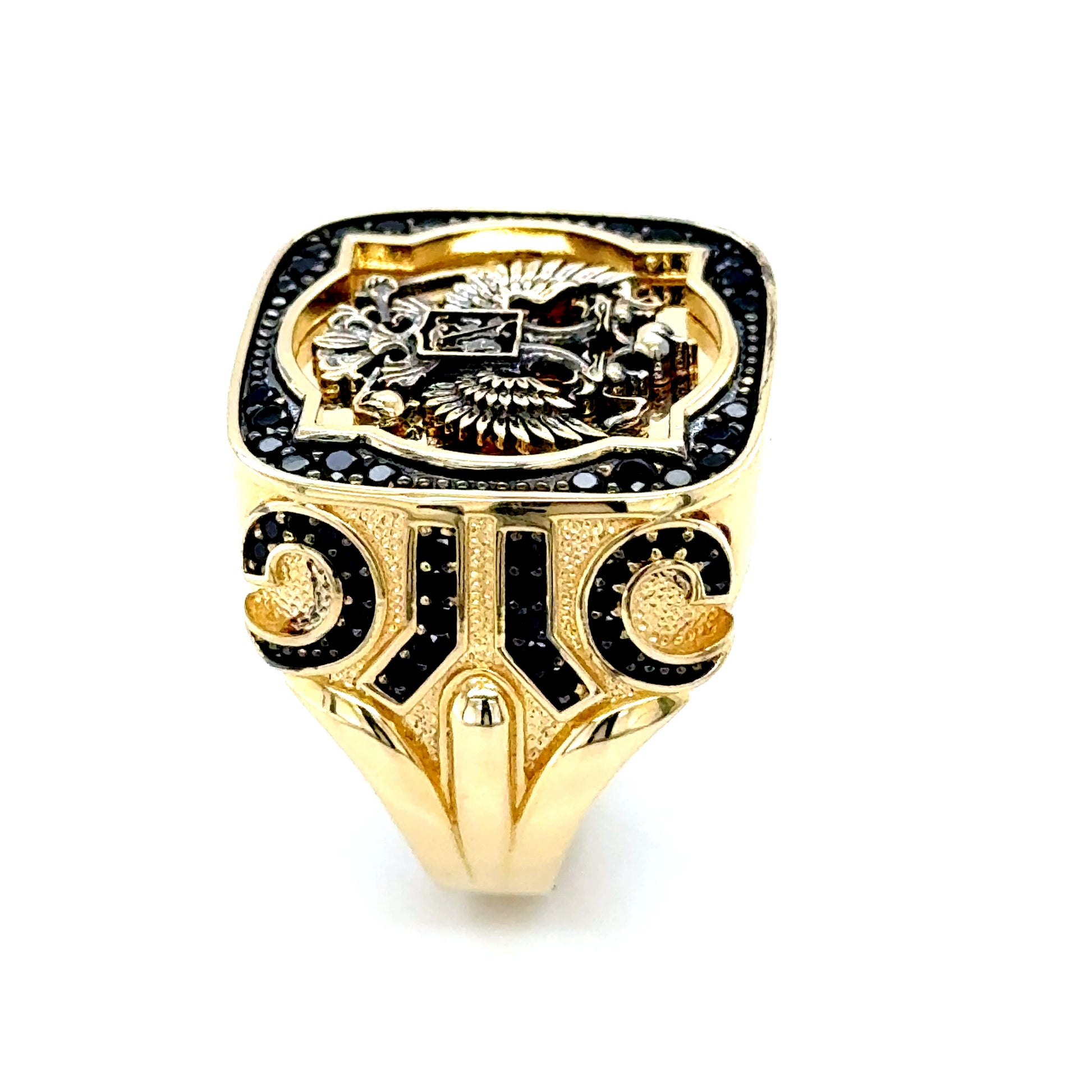 14K Solid Gold Double Eagle Ring