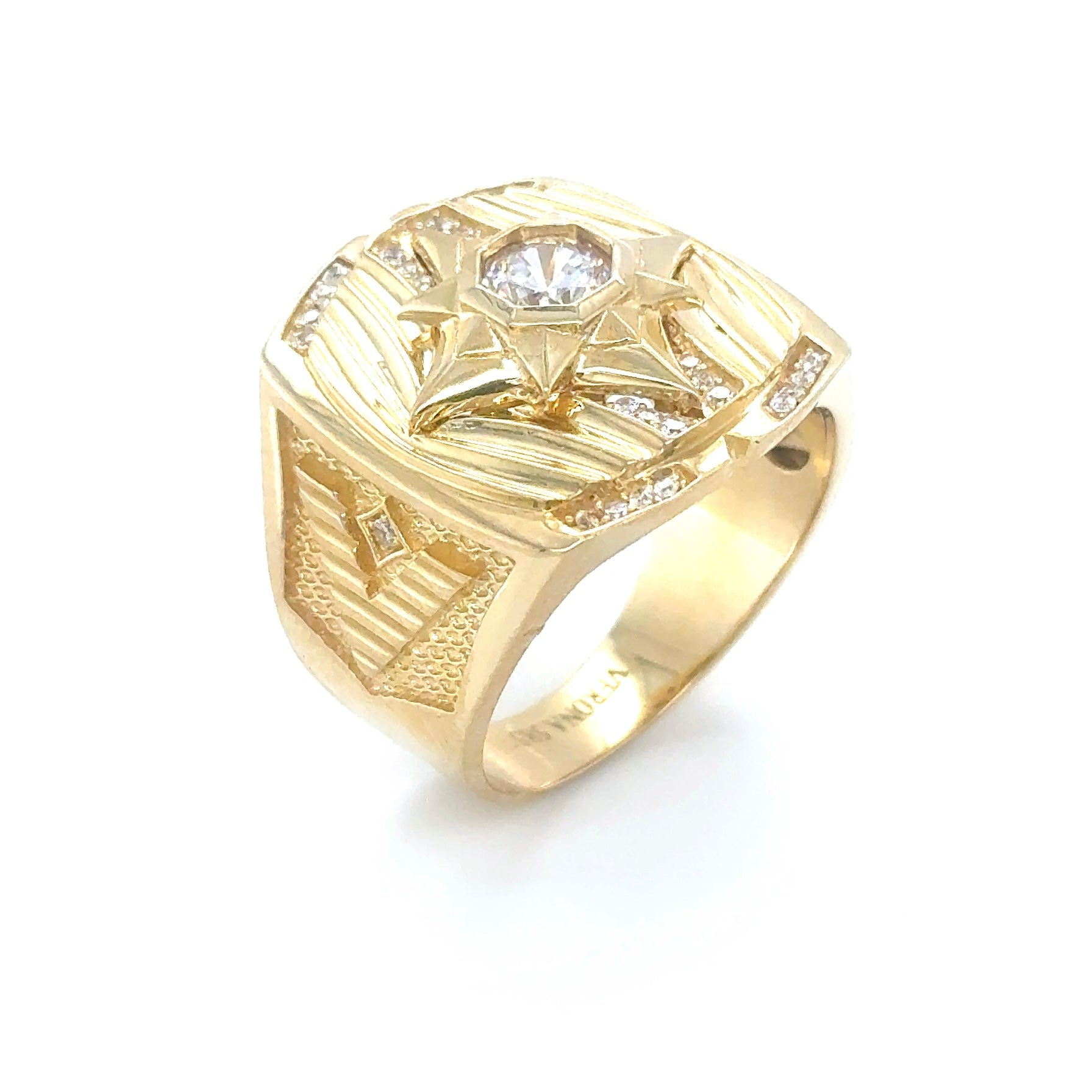 14K Solid Gold Ring Star