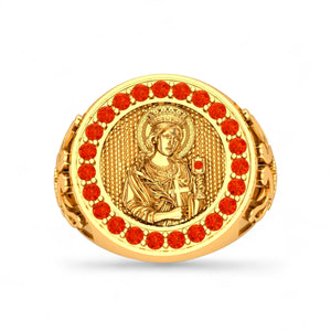 
                  
                    14K Gold Solid Santa Barbara and Ruby’s Ring
                  
                