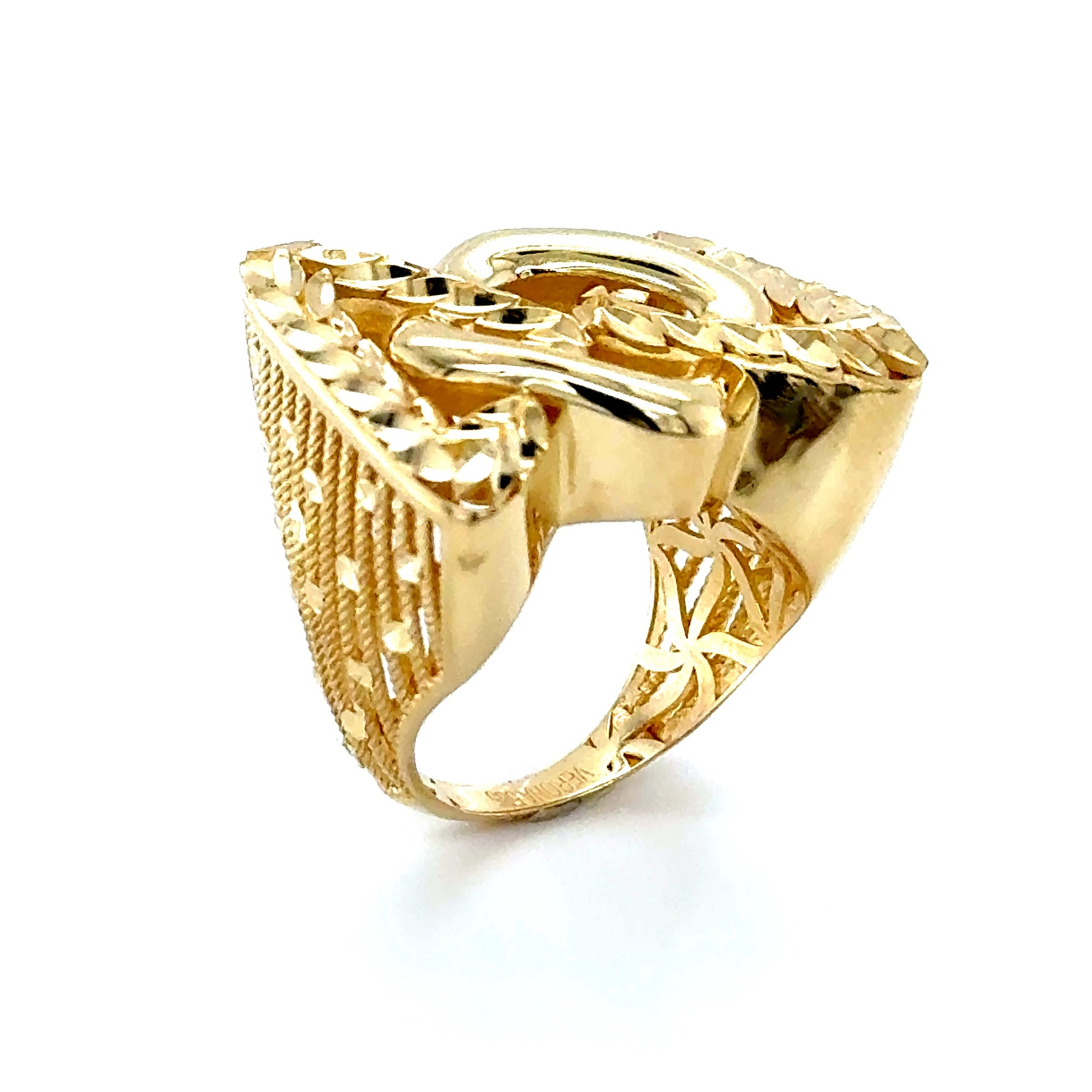 14K Yellow Gold Rombo Ring