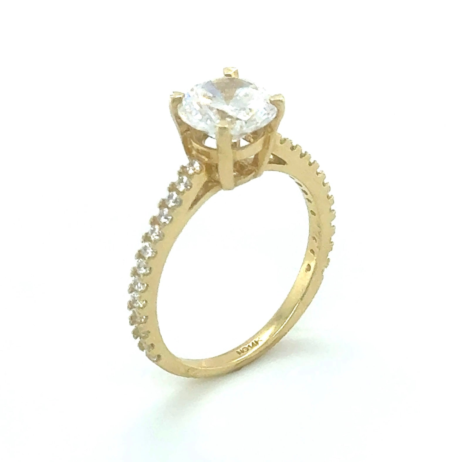 14K Gold Solitare Round ring