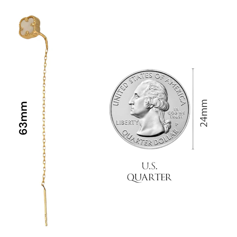 14K Gold Clover Dangling earrings