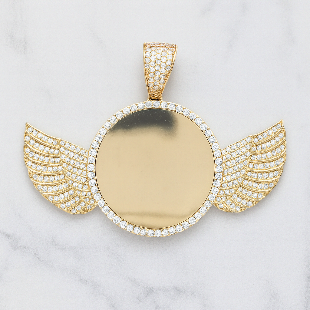 14K Gold Photo Wings Pendant