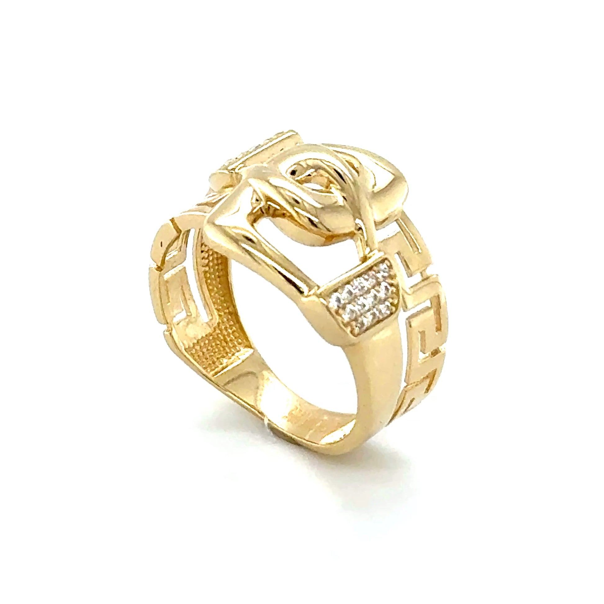14K Yellow Gold Belt Ring