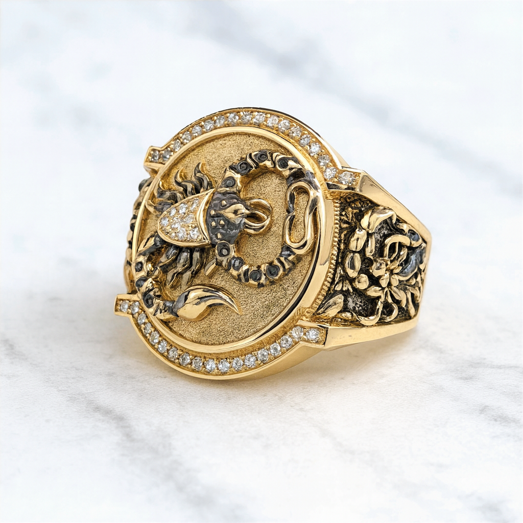 14K Solid Gold Scorpion Ring