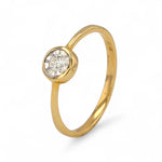 14K Gold Natural Diamonds Solitaire Ring