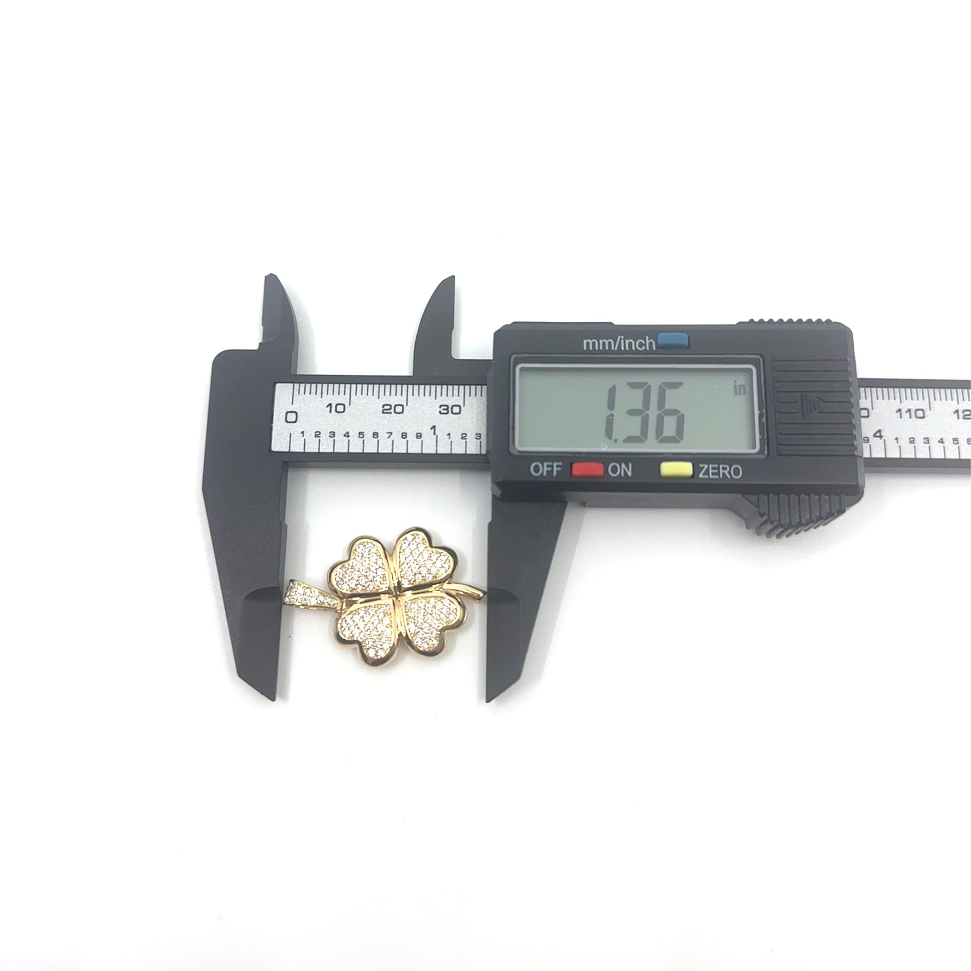 14K Gold Heart Clover Pendant