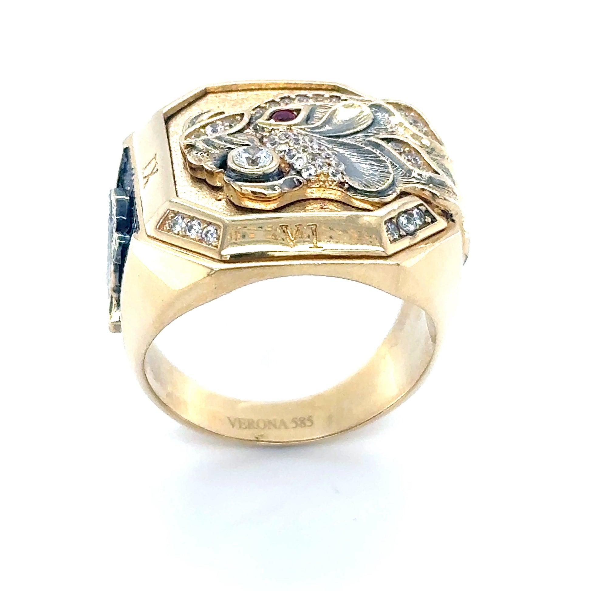 14K Solid Gold Tiger Ring