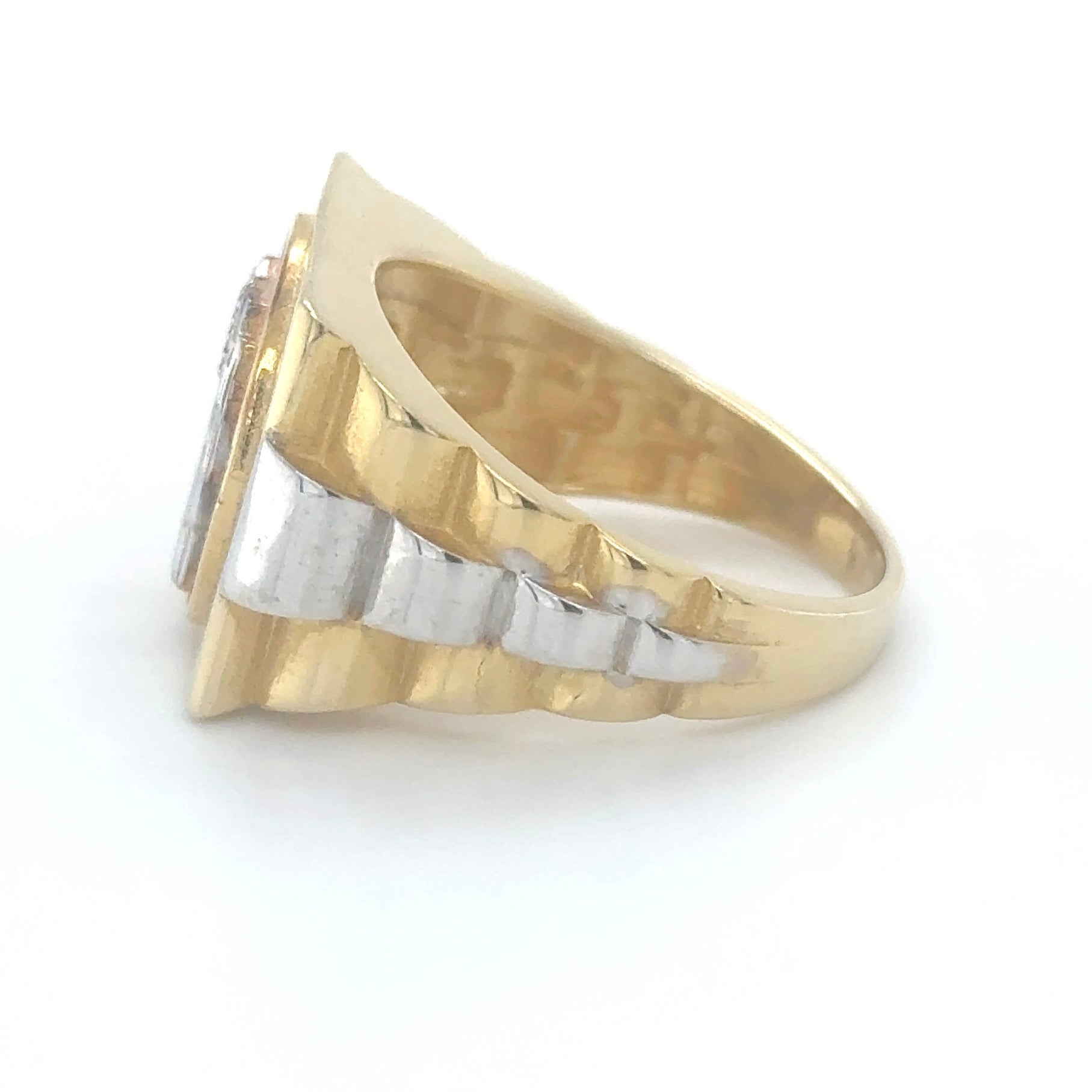 14K Solid Gold Two Pistols Ring