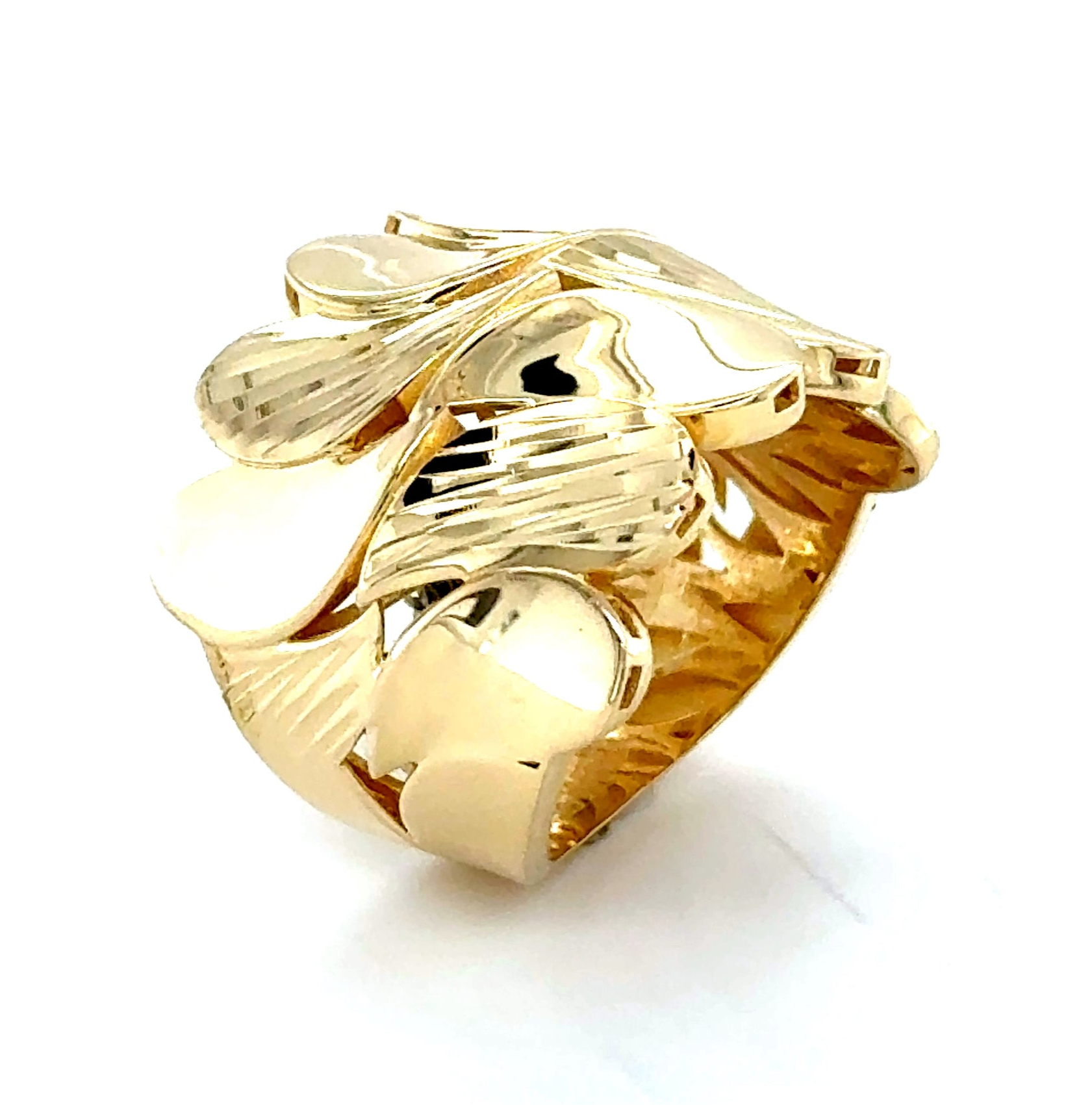 14K Yellow Gold Drops Ring