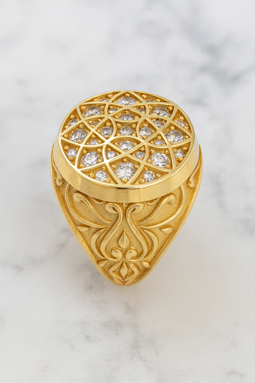 10K and 14K Yellow Gold Rosetta Ring (L)