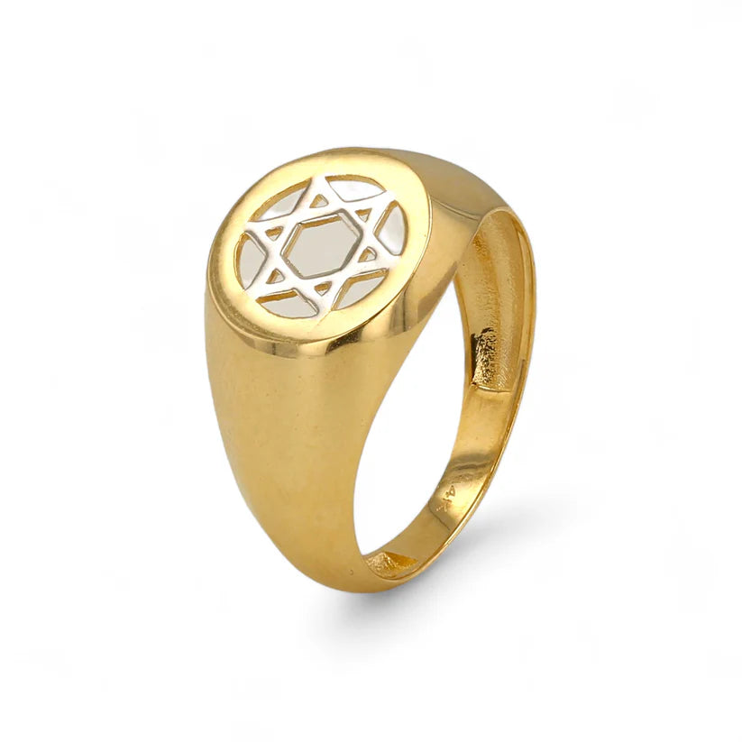 14K Gold Star David Ring