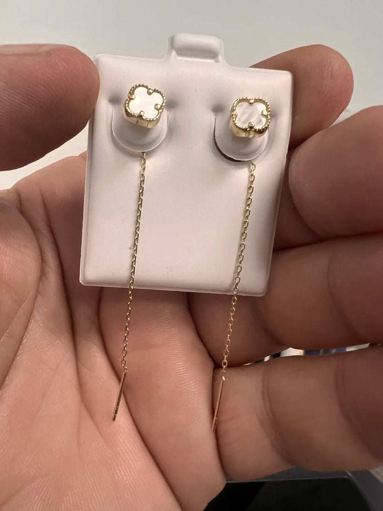 
                  
                    14K Gold Clover Dangling earrings
                  
                