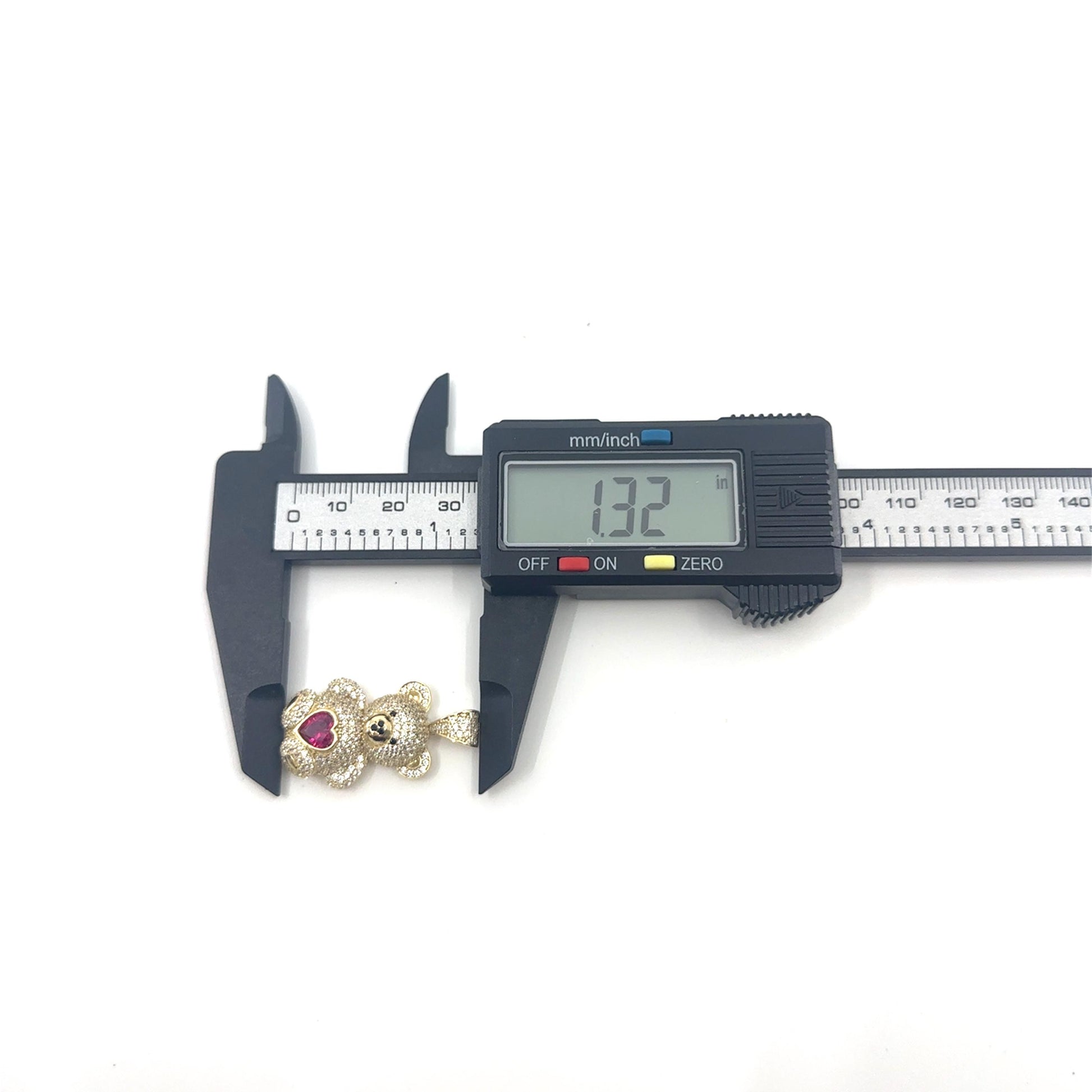 14K Gold Gummie Bear Red Pendant