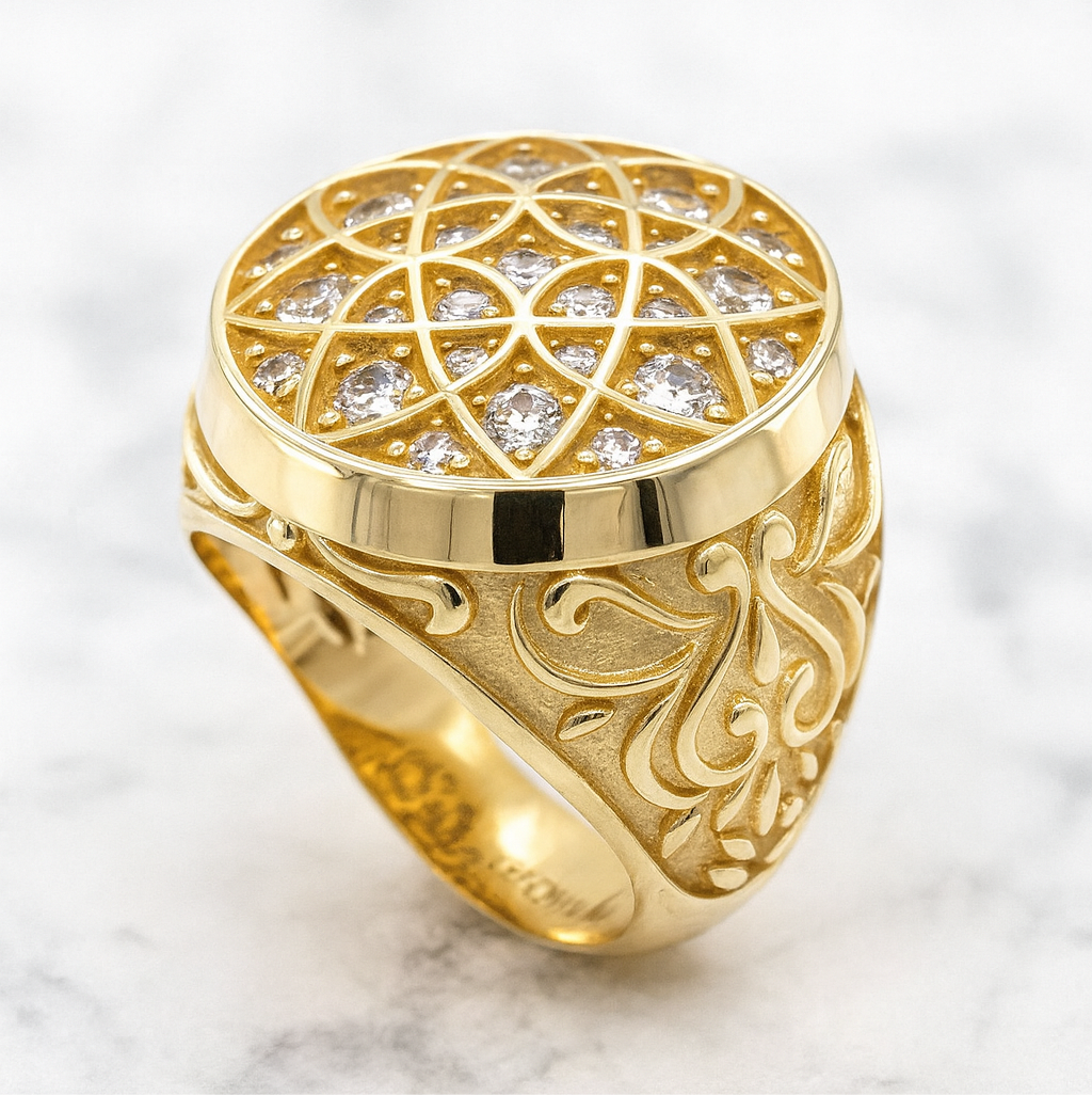 10K and 14K Yellow Gold Rosetta Ring (L)