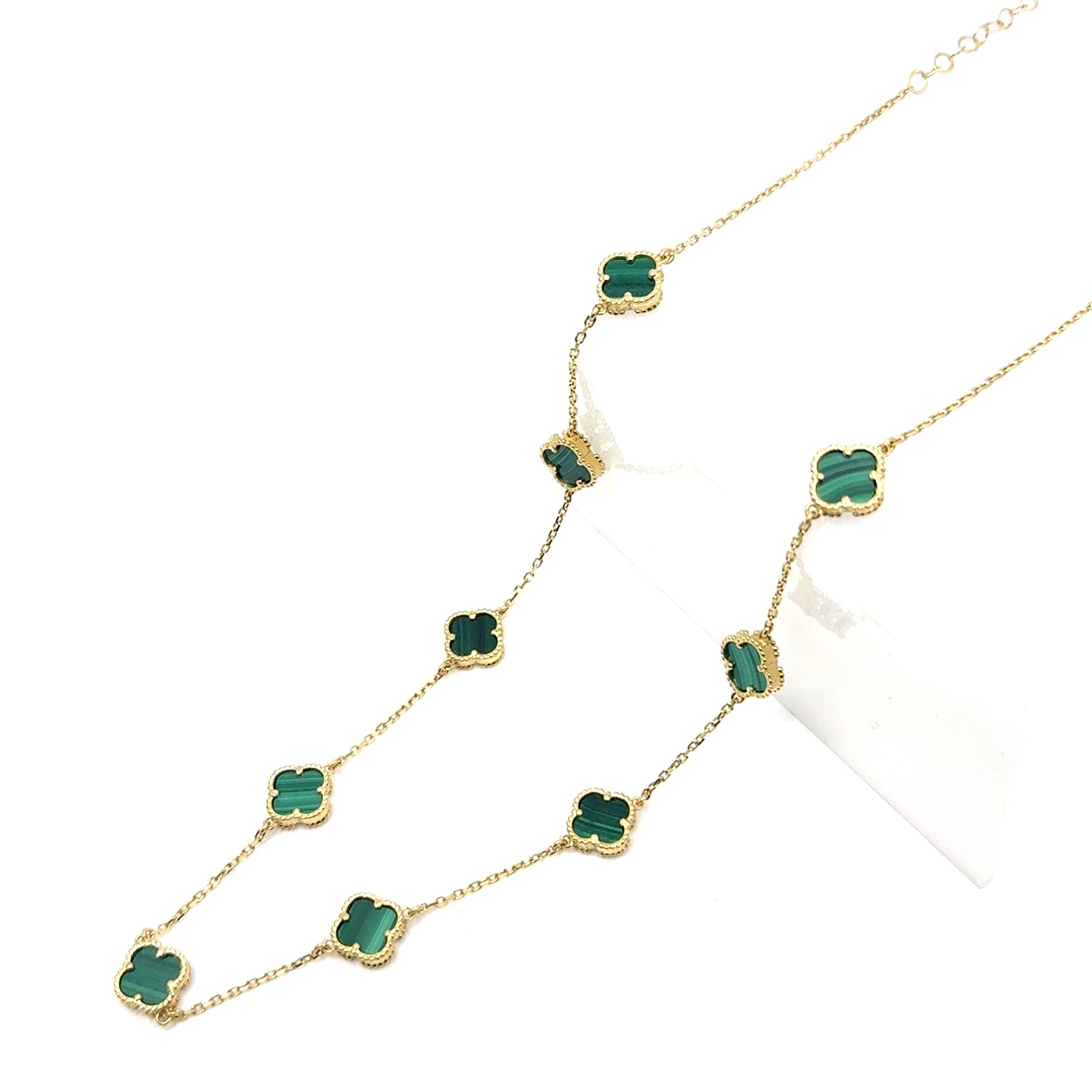 14K Solid Gold Clover Small Necklace