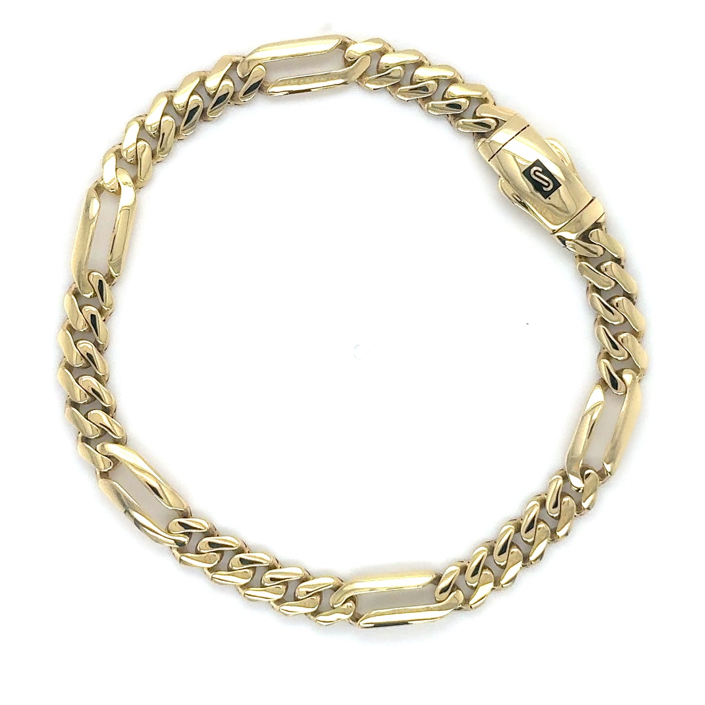 14K Yellow Gold Monaco Figaro Bracelet