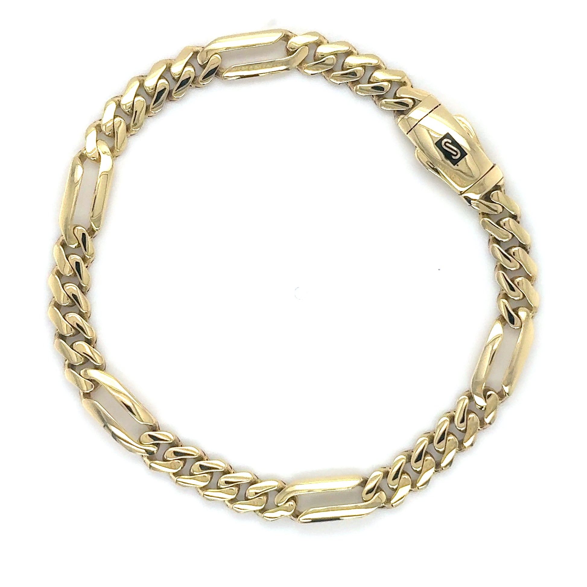 14K Yellow Gold Monaco Figaro Bracelet
