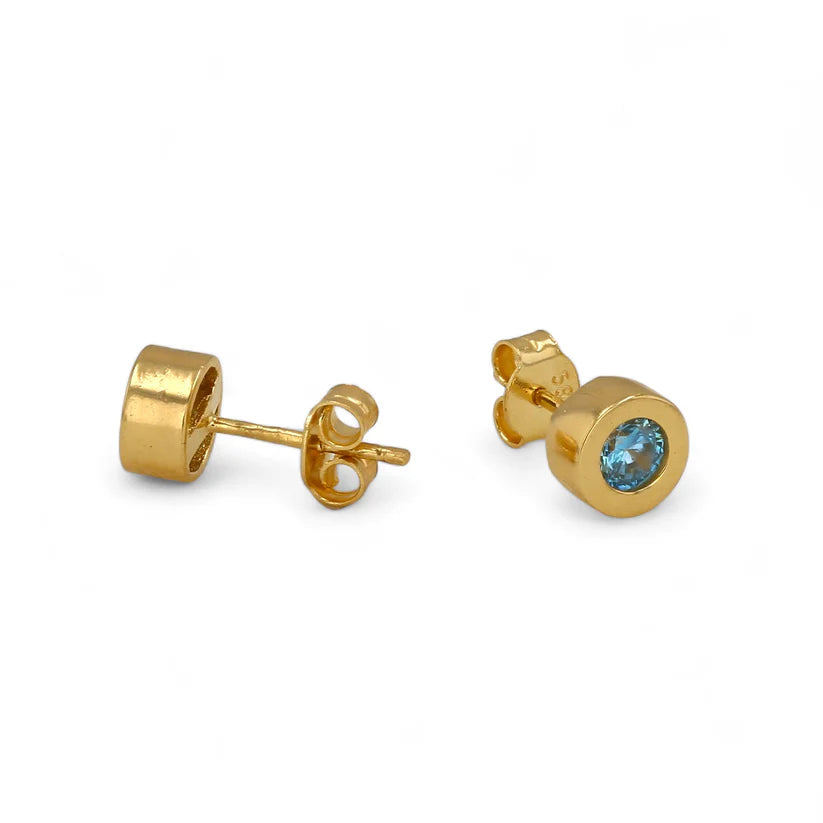 14K Gold Bezel Studs Earrings