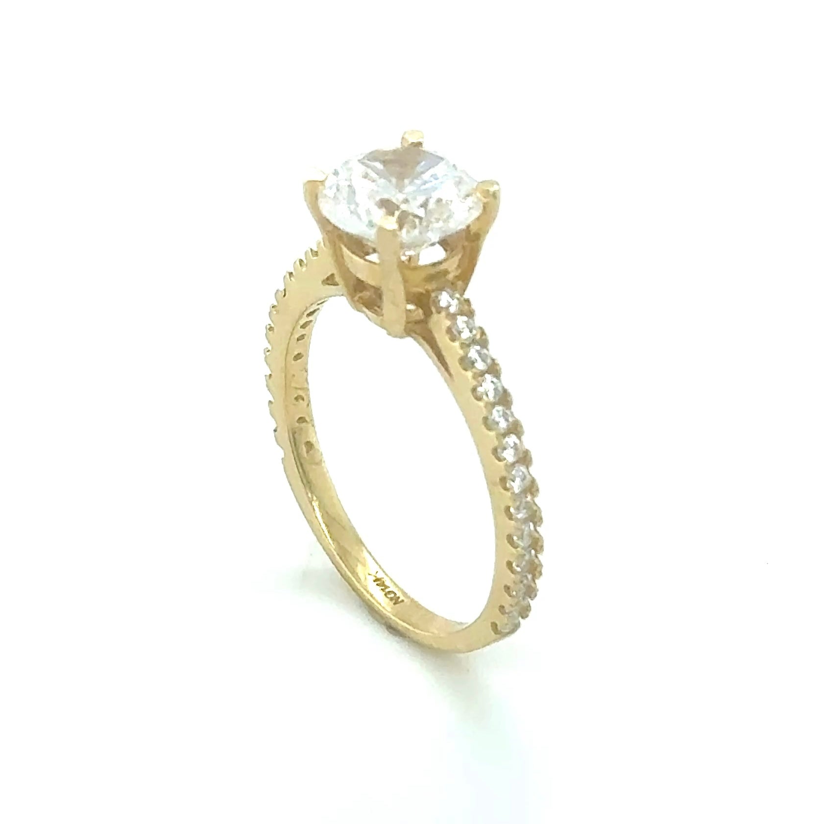 14K Gold Solitare Round ring