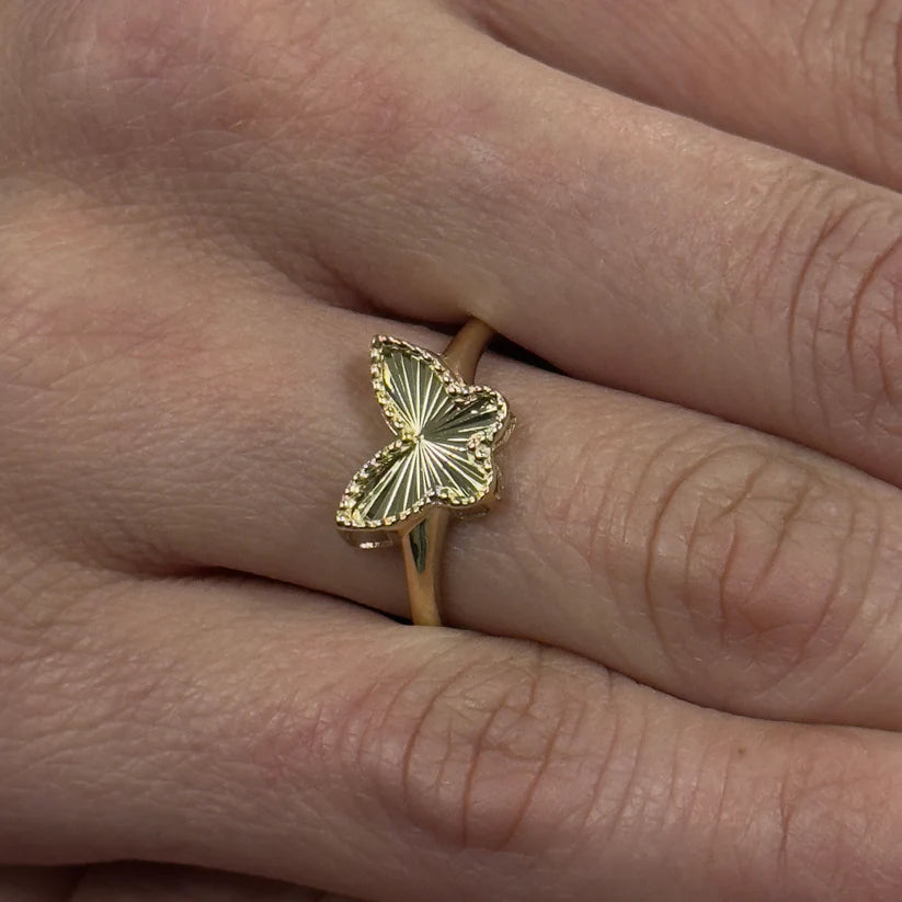 14K Gold Butterfly Ring