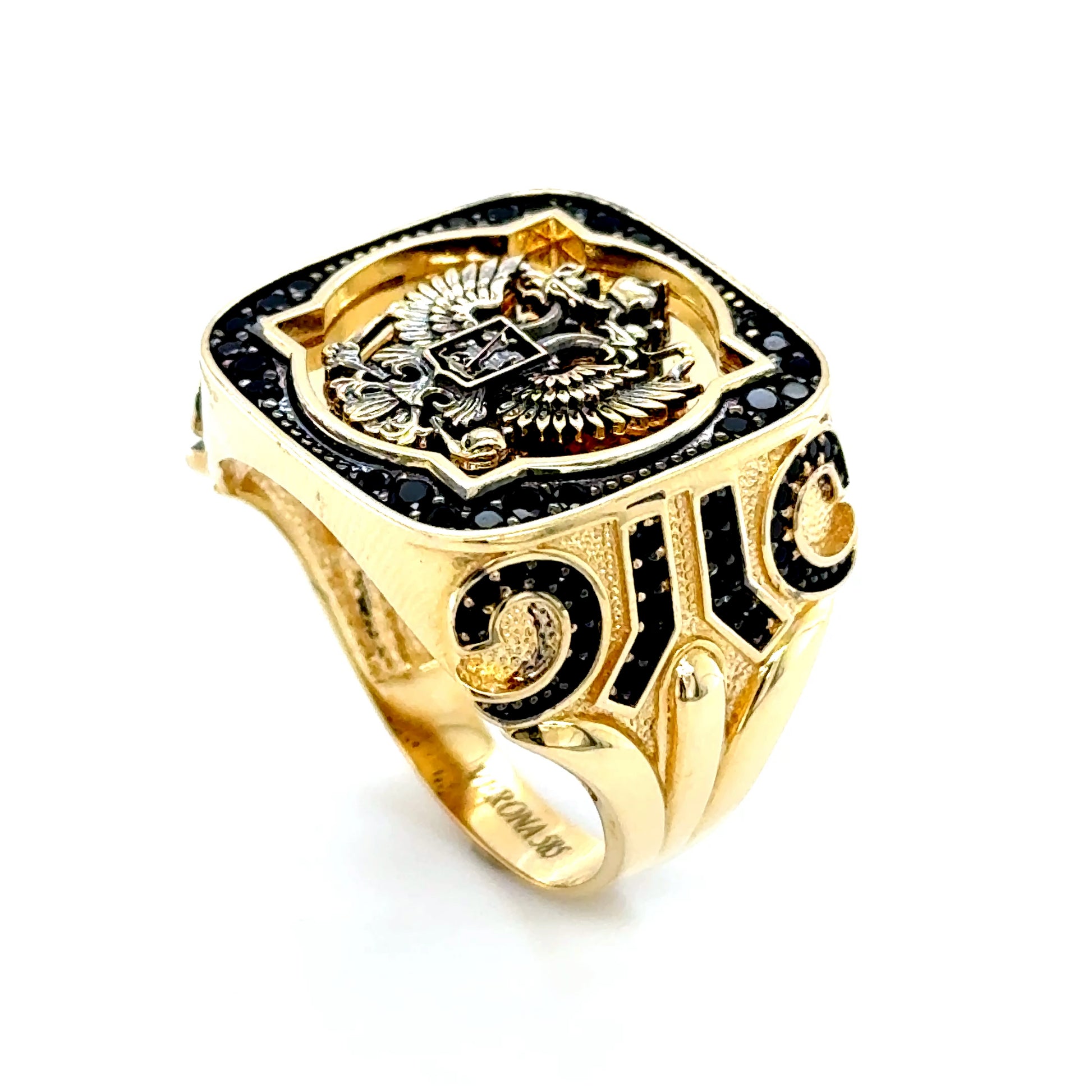 14K Solid Gold Double Eagle Ring