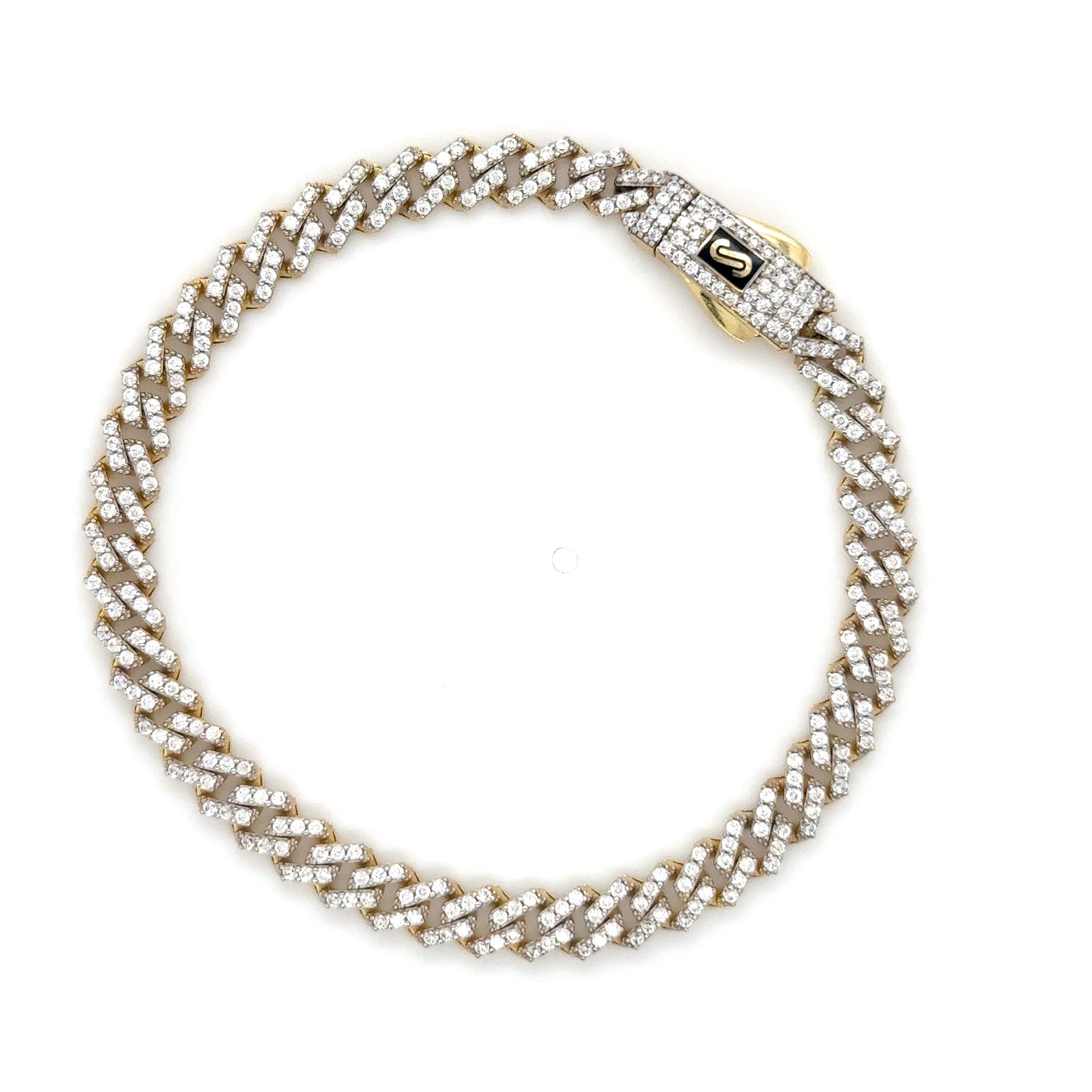14K Yellow Gold Monaco Bracelet Full CZ