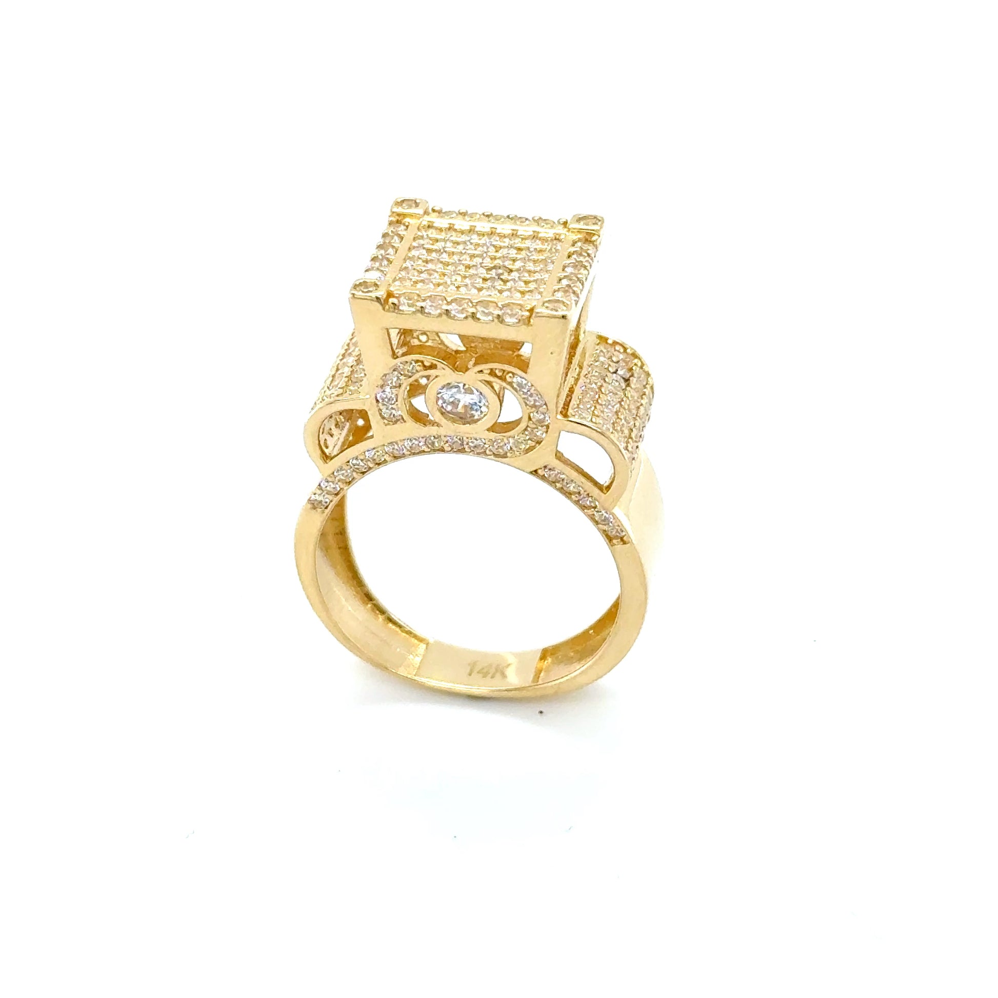 14K Gold Princess Top Square Ring