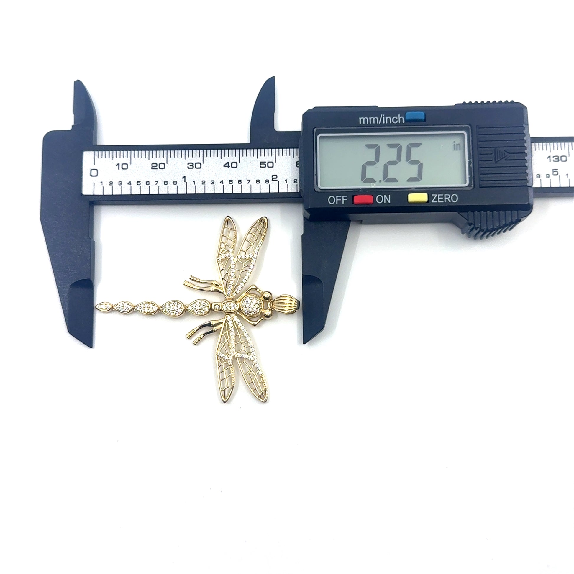 14K Gold Dragon Fly Pendant