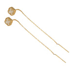 14K Gold Clover Dangling earrings