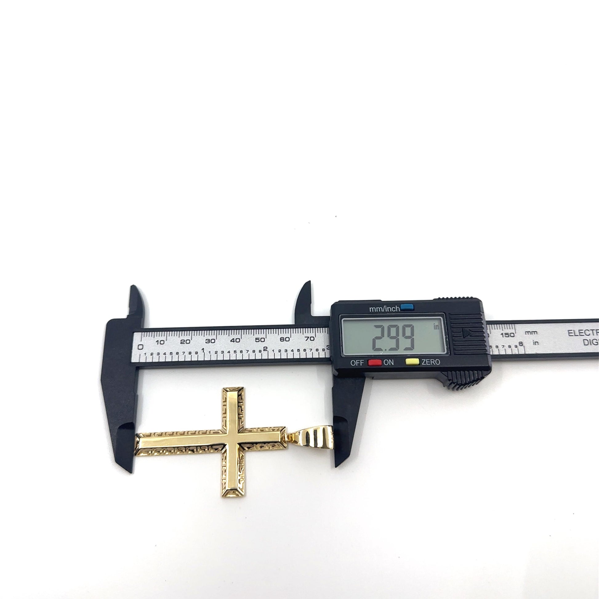 14K Gold Cross Plain Greek Pendant