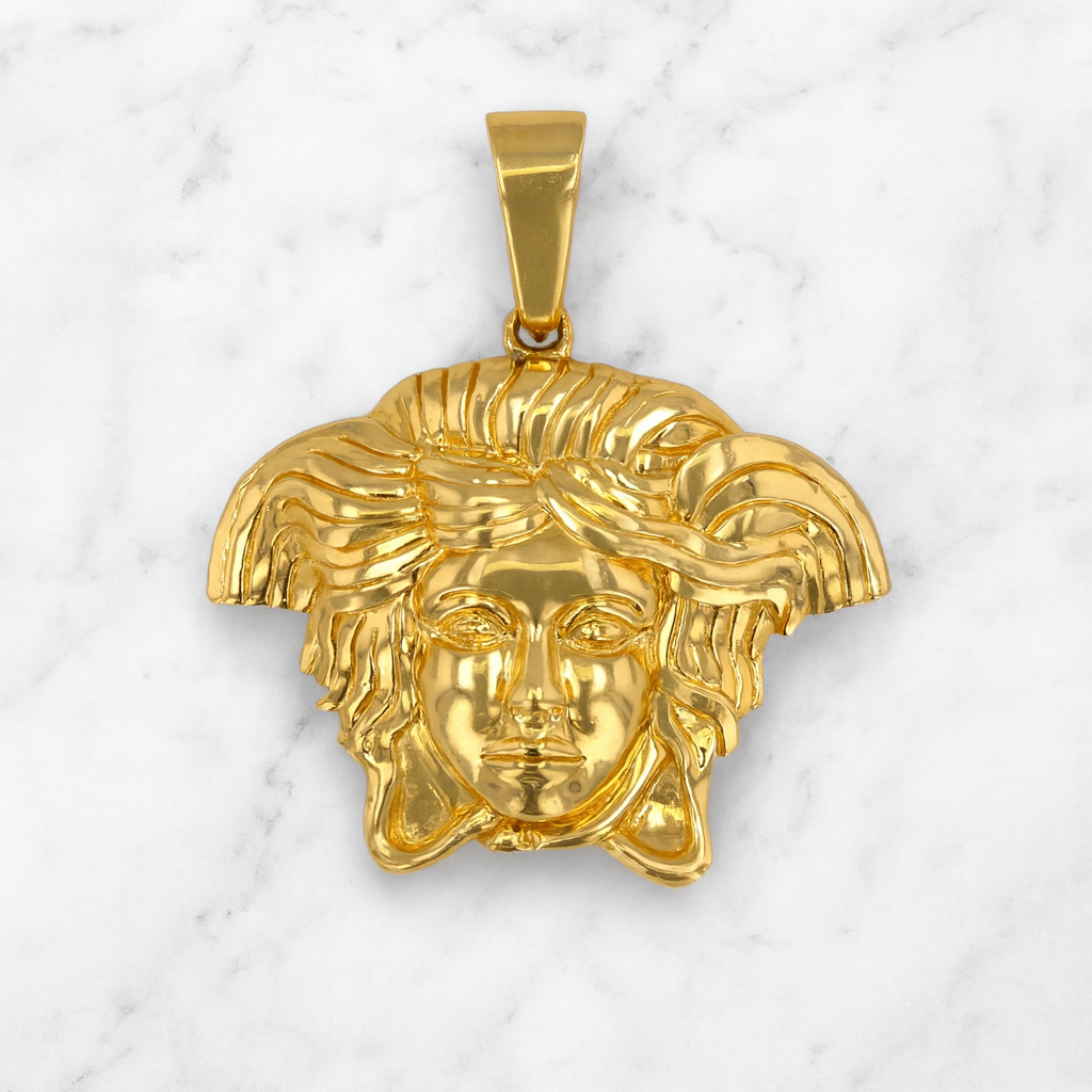 14K Gold Yellow Gold Medusa Pendant