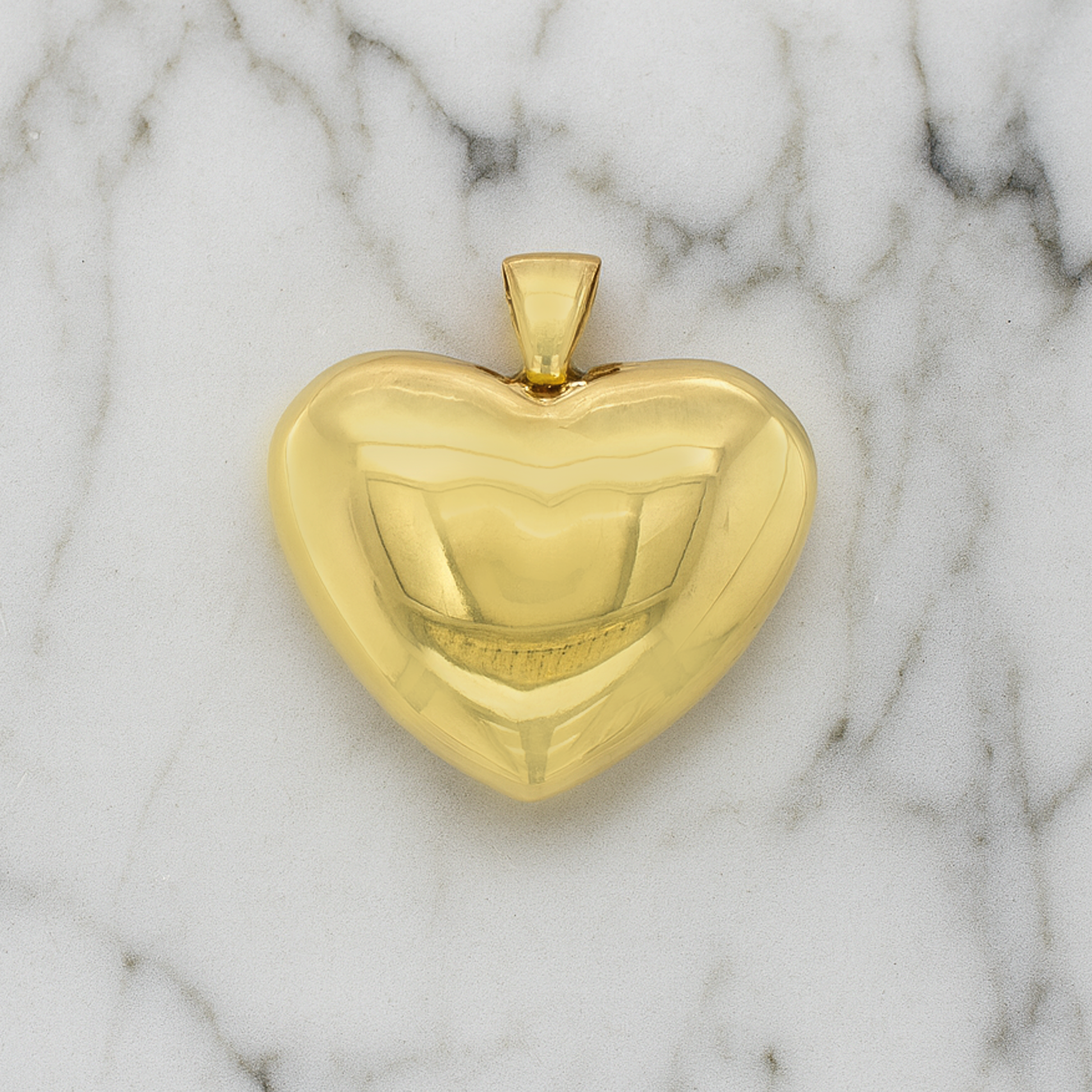 14K Yellow Gold Puff Heart Pendant