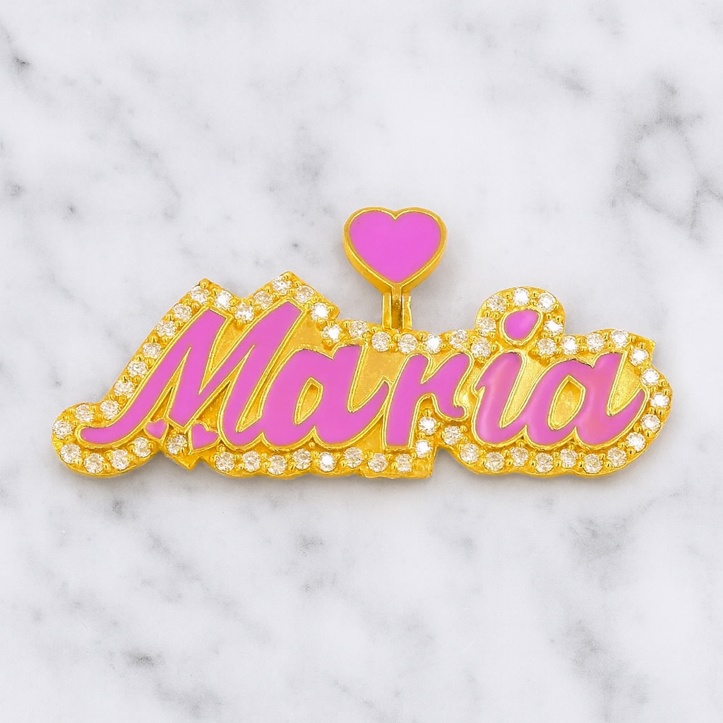 10 and 14K Gold Pendant With Custom Name