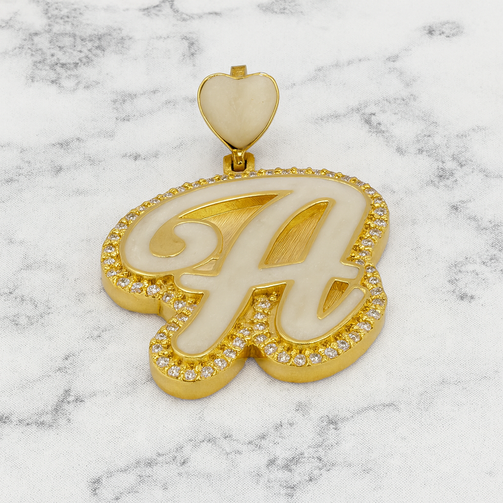 14K Gold letter pendant