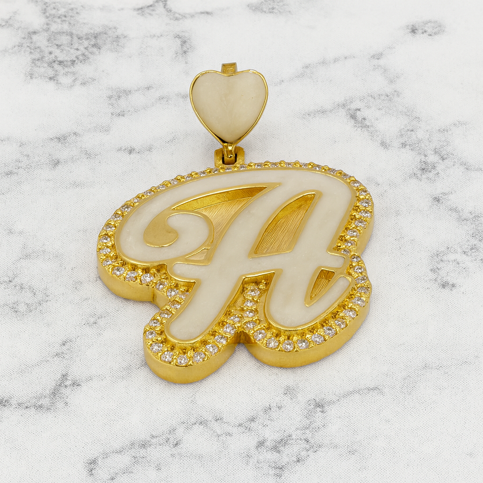 14K Gold letter pendant